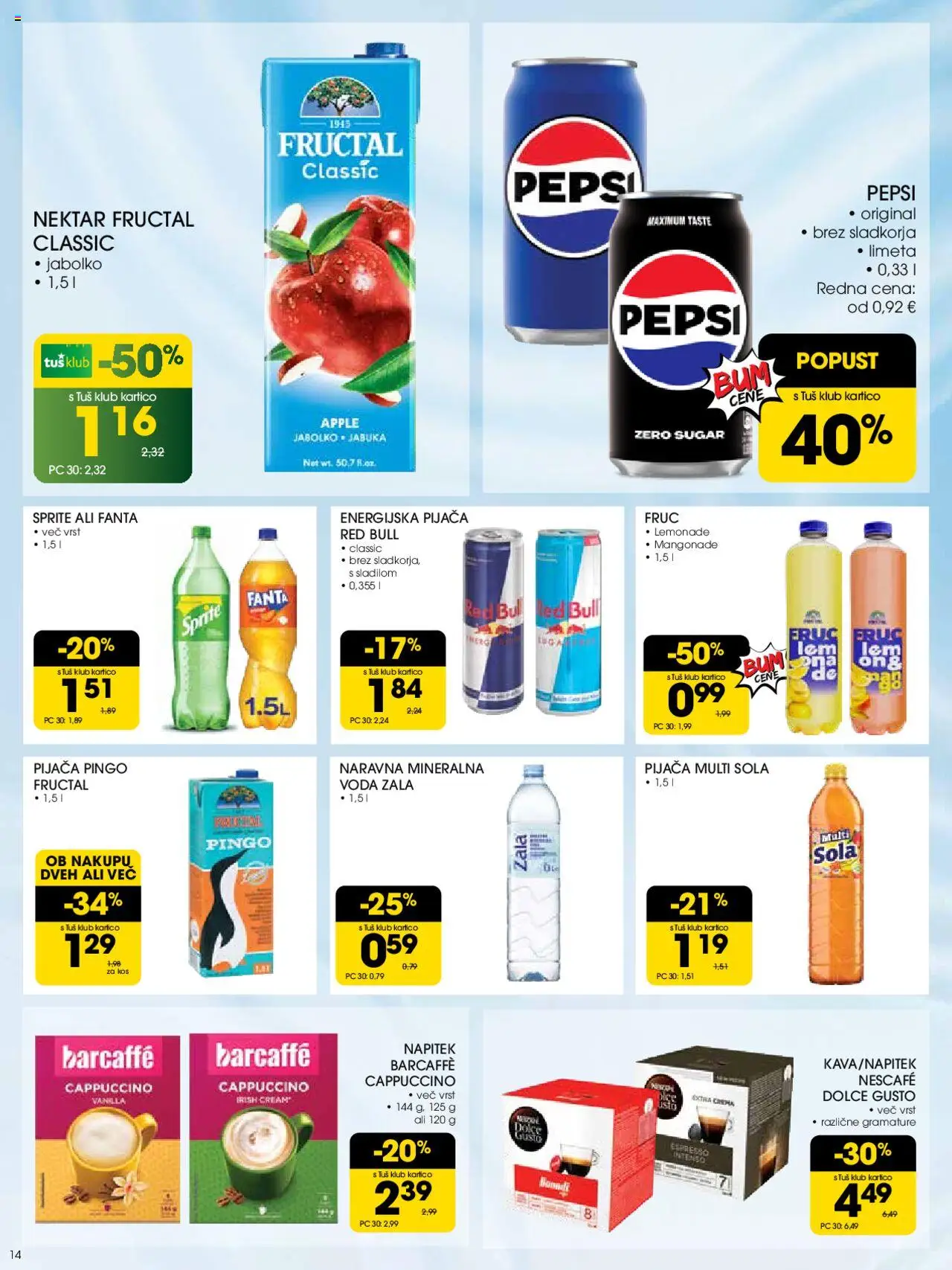 Tuš katalog │ velja od 30.07.2025 | Stran: 14 | Izdelki: Limeta, Kos, Voda