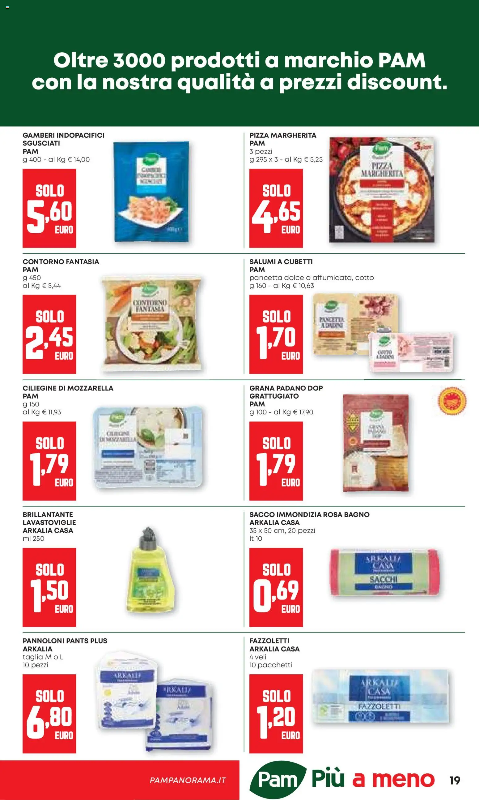Volantino PAM del 12.02.2026 | Pagina: 19 | Prodotti: Gamberi, Lavastoviglie, Grana Padano, Bagno