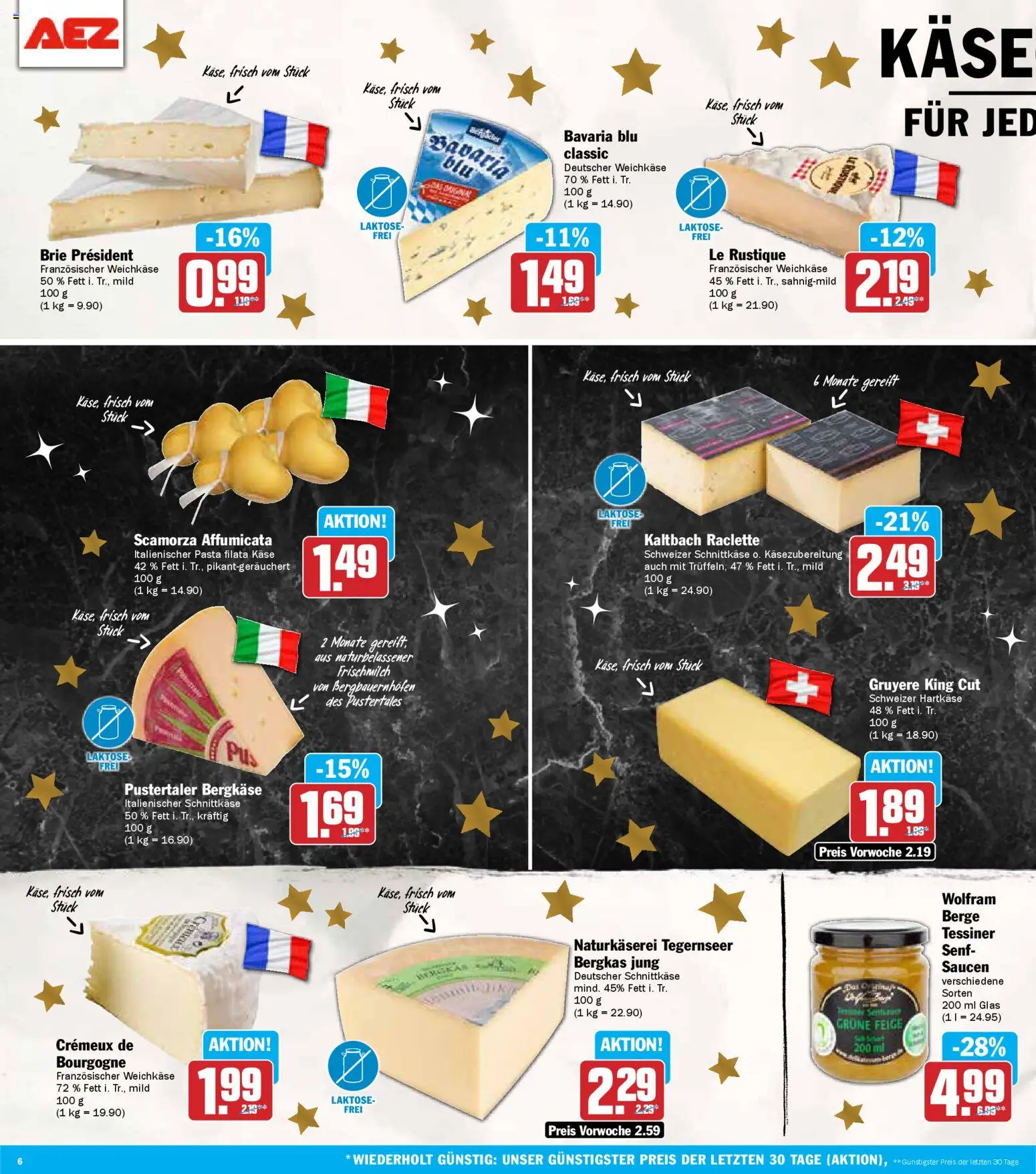 AEZ Prospekt 	 – gültig ab 15.12.2025 | Seite: 6 | Produkte: Käse, Pasta, Raclette