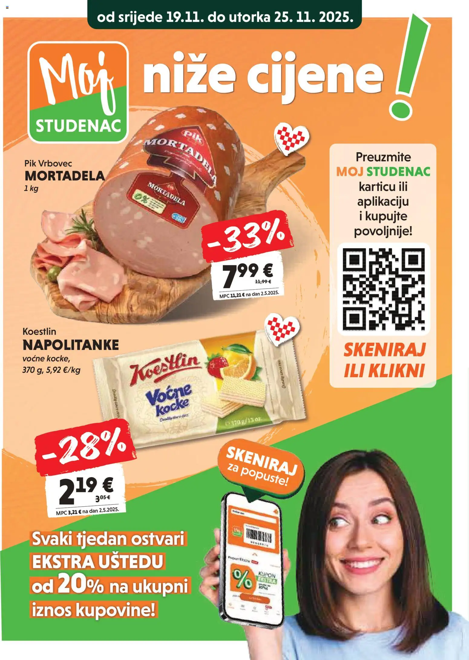Studenac katalog | vrijedi od 19.11.2025 | Stranica: 3 | Proizvodi: Mortadela, Napolitanke, Pik Vrbovec