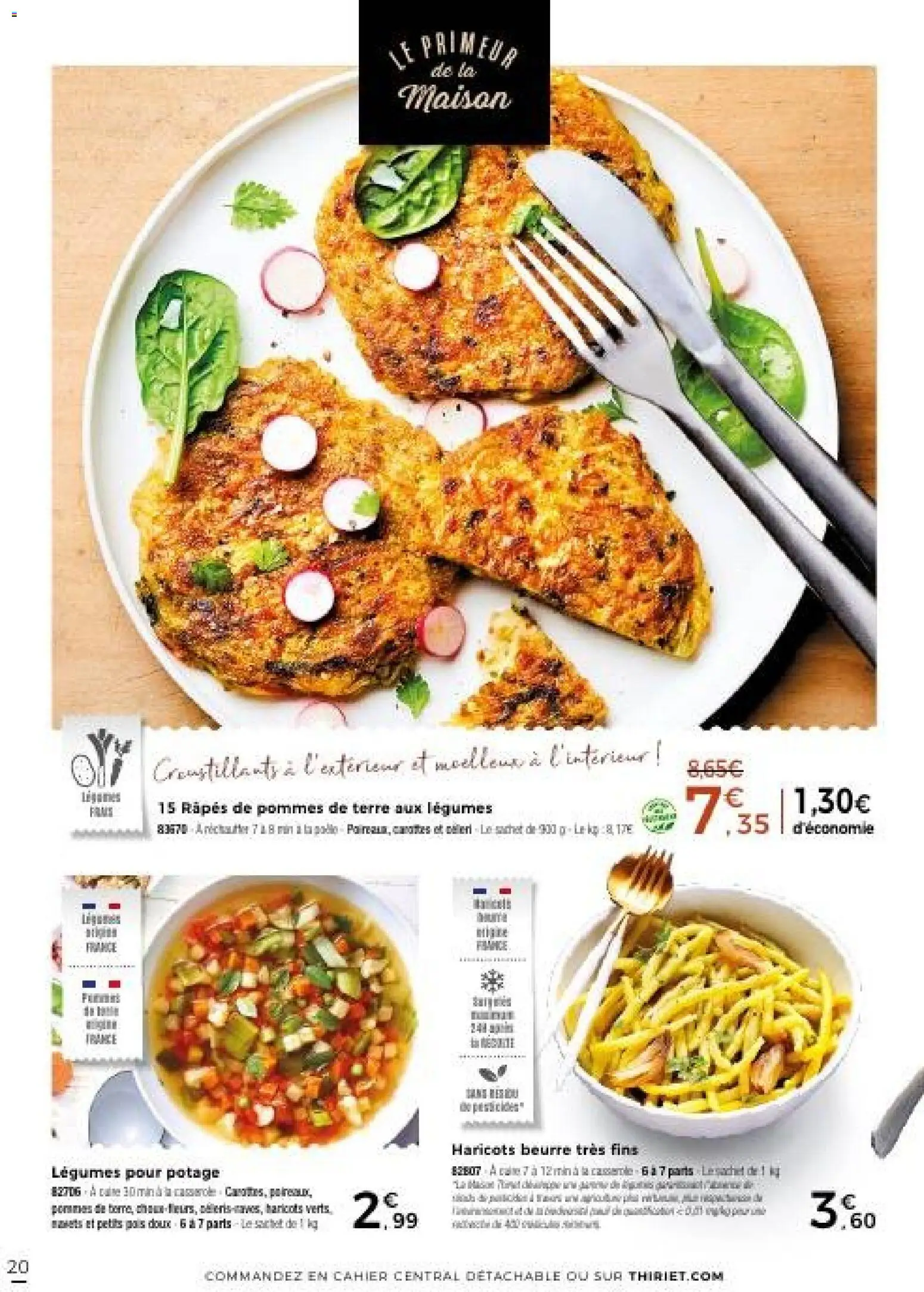 {H1} | Page: 20 | Produits: Carottes, Haricots verts, Beurre, Pommes