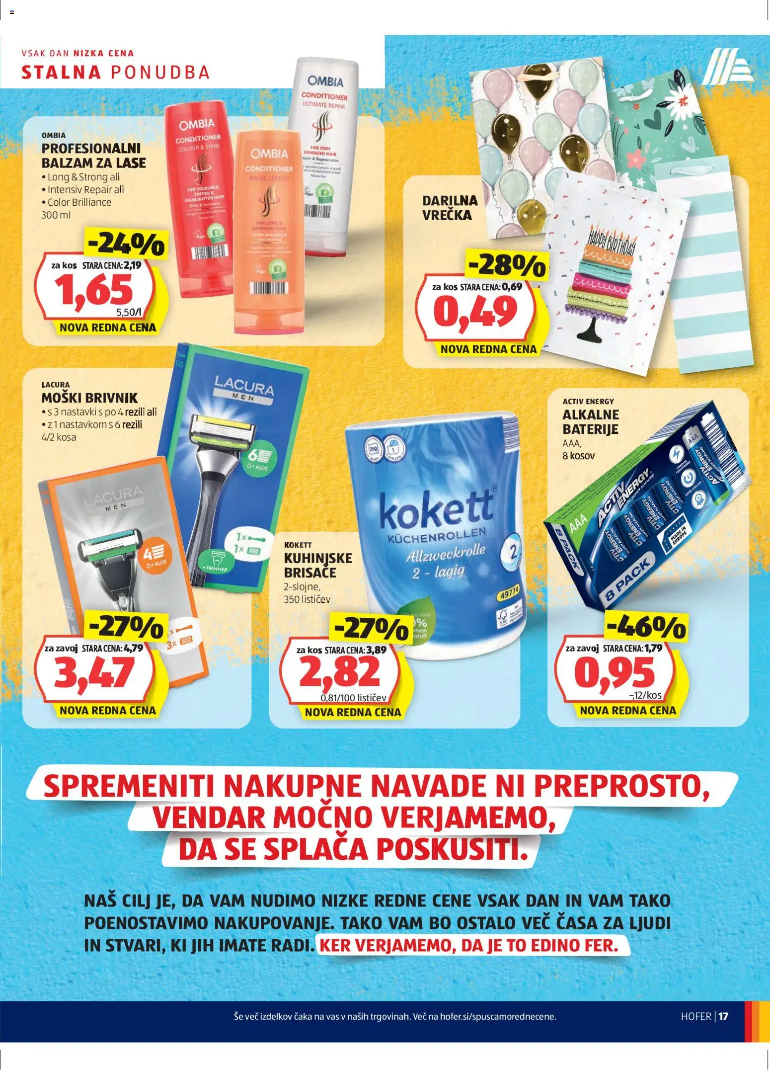 Novi Hofer katalog ponudbe – veljaven od 23.10.2025 | Stran: 17 | Izdelki: Moški brivnik, Kos, Kuhinjske brisače, Brivnik