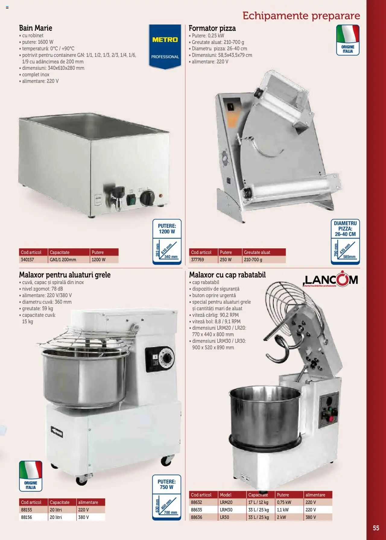 Noul catalog Metro – valabil de la 17.09.2025 | Pagină: 55 | Produse: Bol, Aluat, Pizza