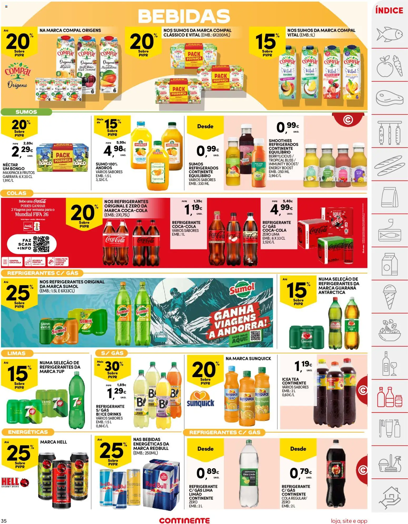 Continente folheto │ válido de 24.02.2026 | Página: 35 | Produtos: Refrigerante, Sumo, Laranjas, Soda