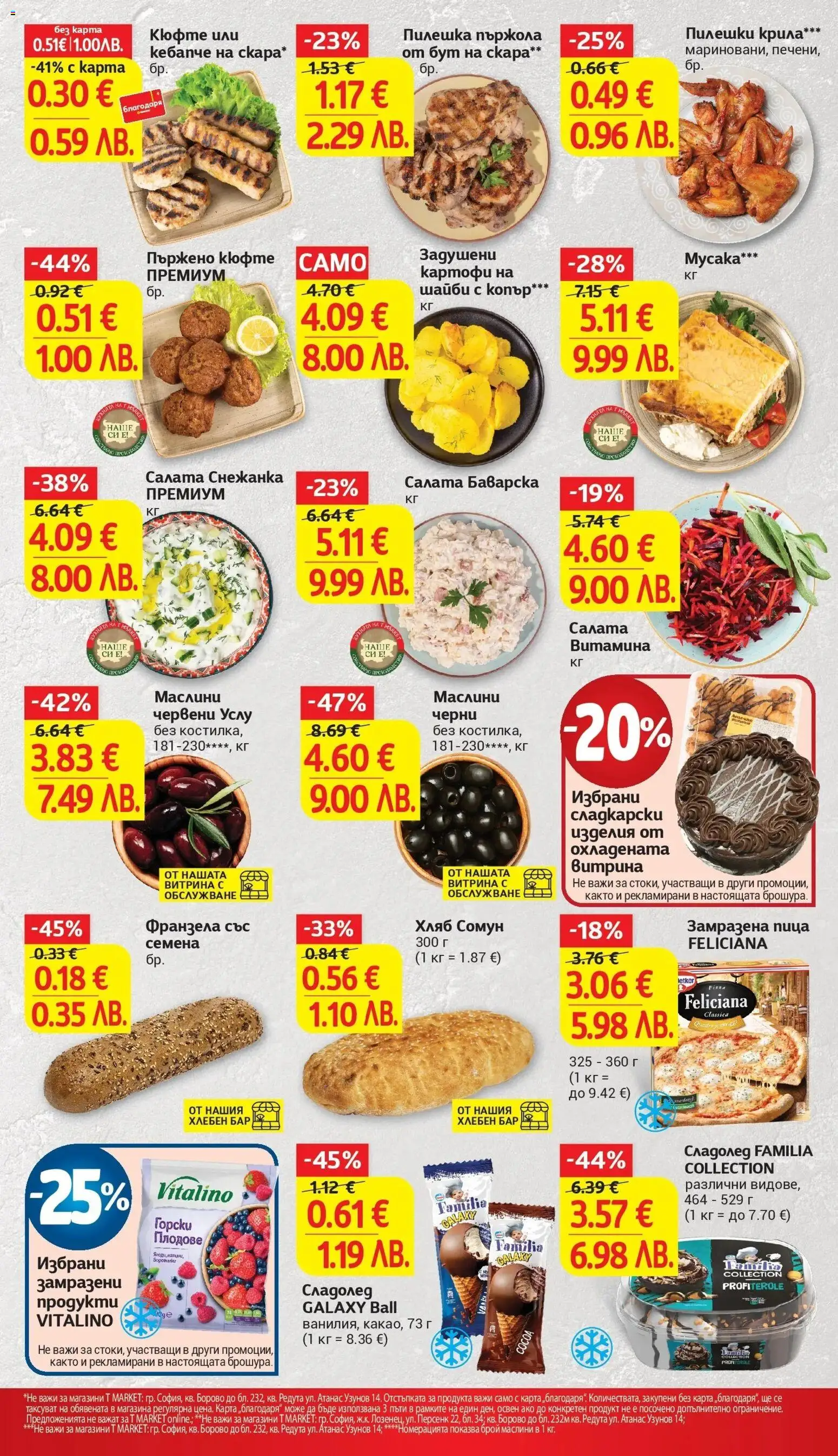 {H1} | Страница: 13 | Продукти: Пица, Сладолед, Франзела, Семена