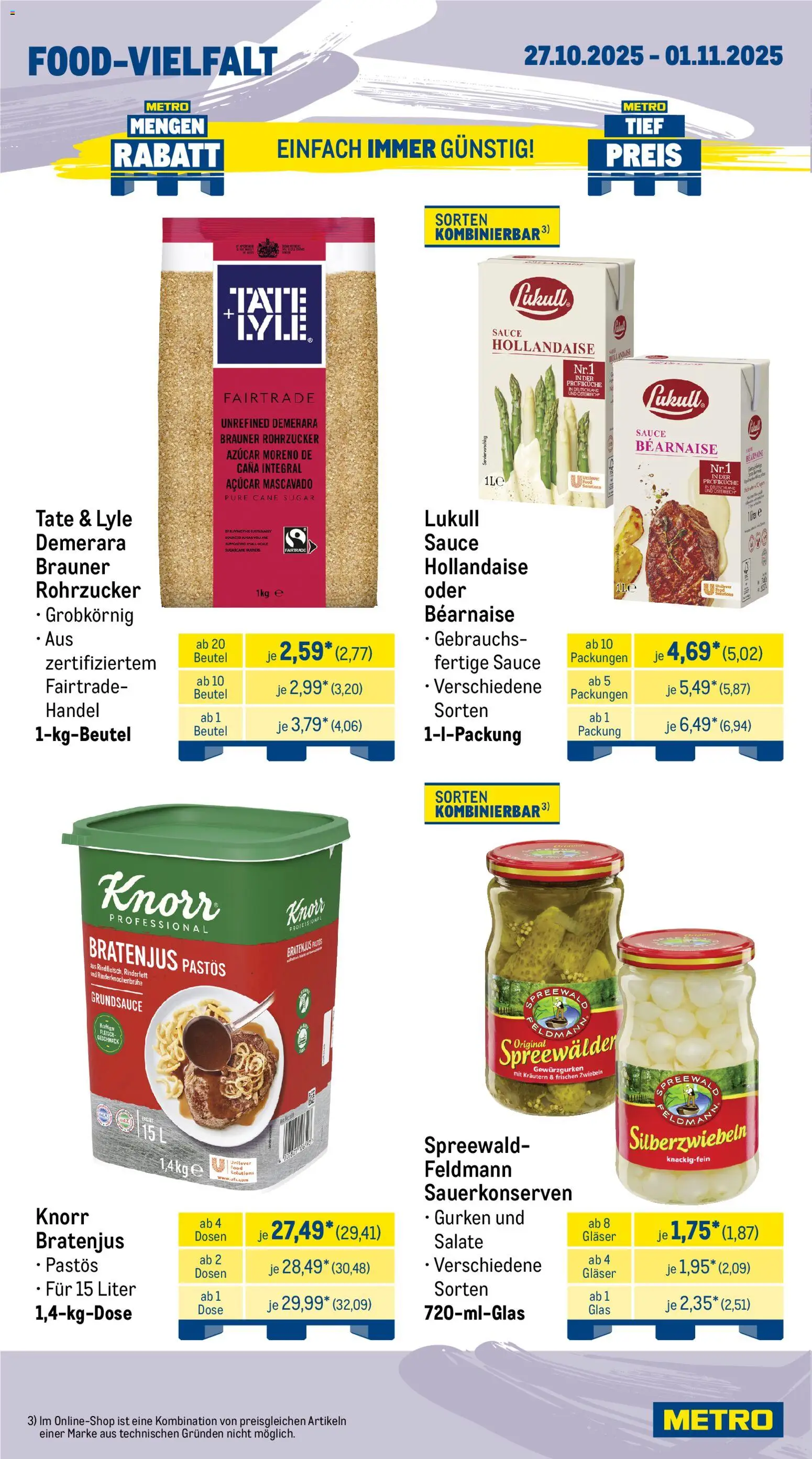 Metro Wochen-Angebote Gastro – gültig ab 27.10.2025 | Seite: 14 | Produkte: Knorr, Zwiebeln, Fleisch, Gurken