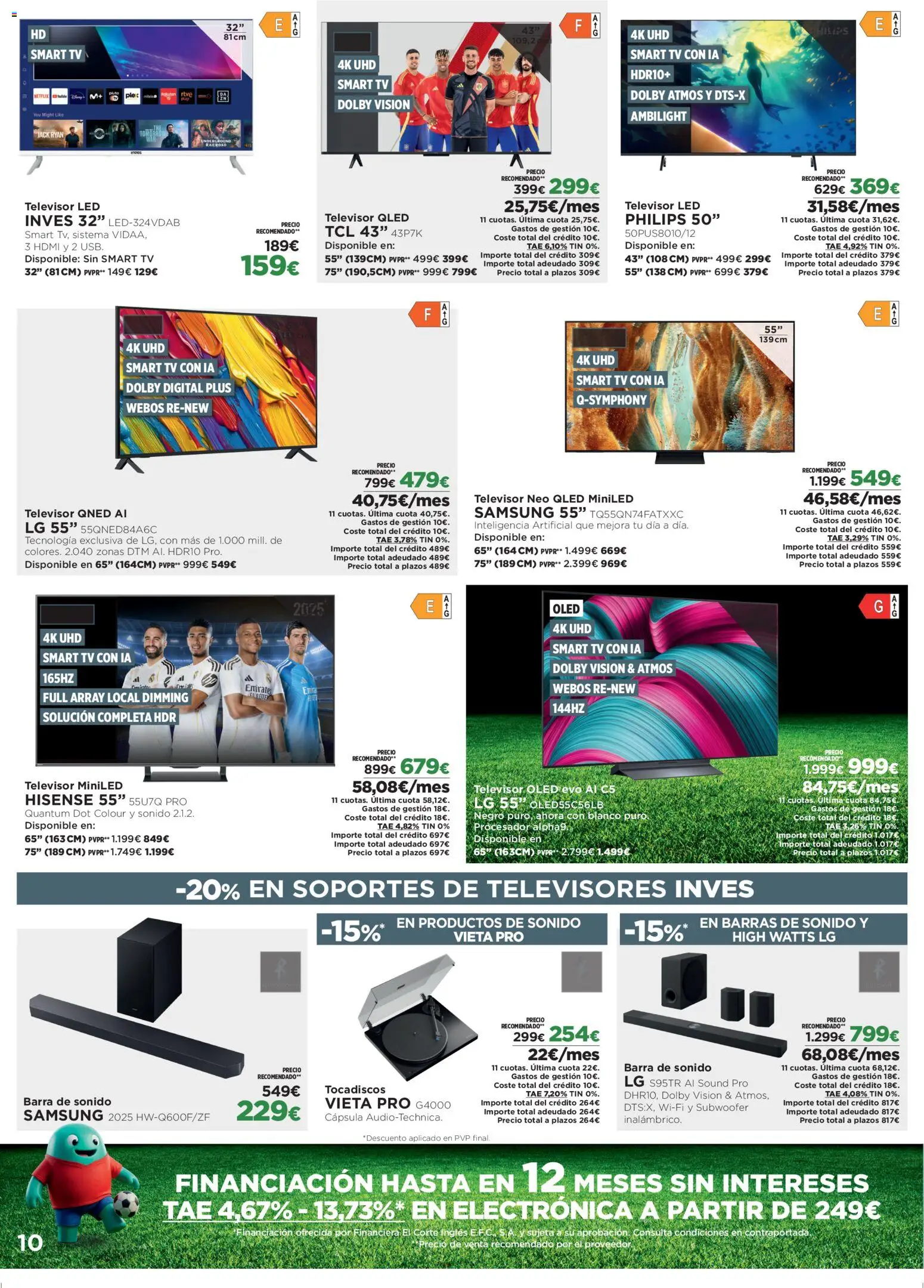 El Corte Inglés ofertas │ válido desde el 27.04.2026 | Página: 10 | Productos: Barras de sonido, Καλαμάρι, Televisor