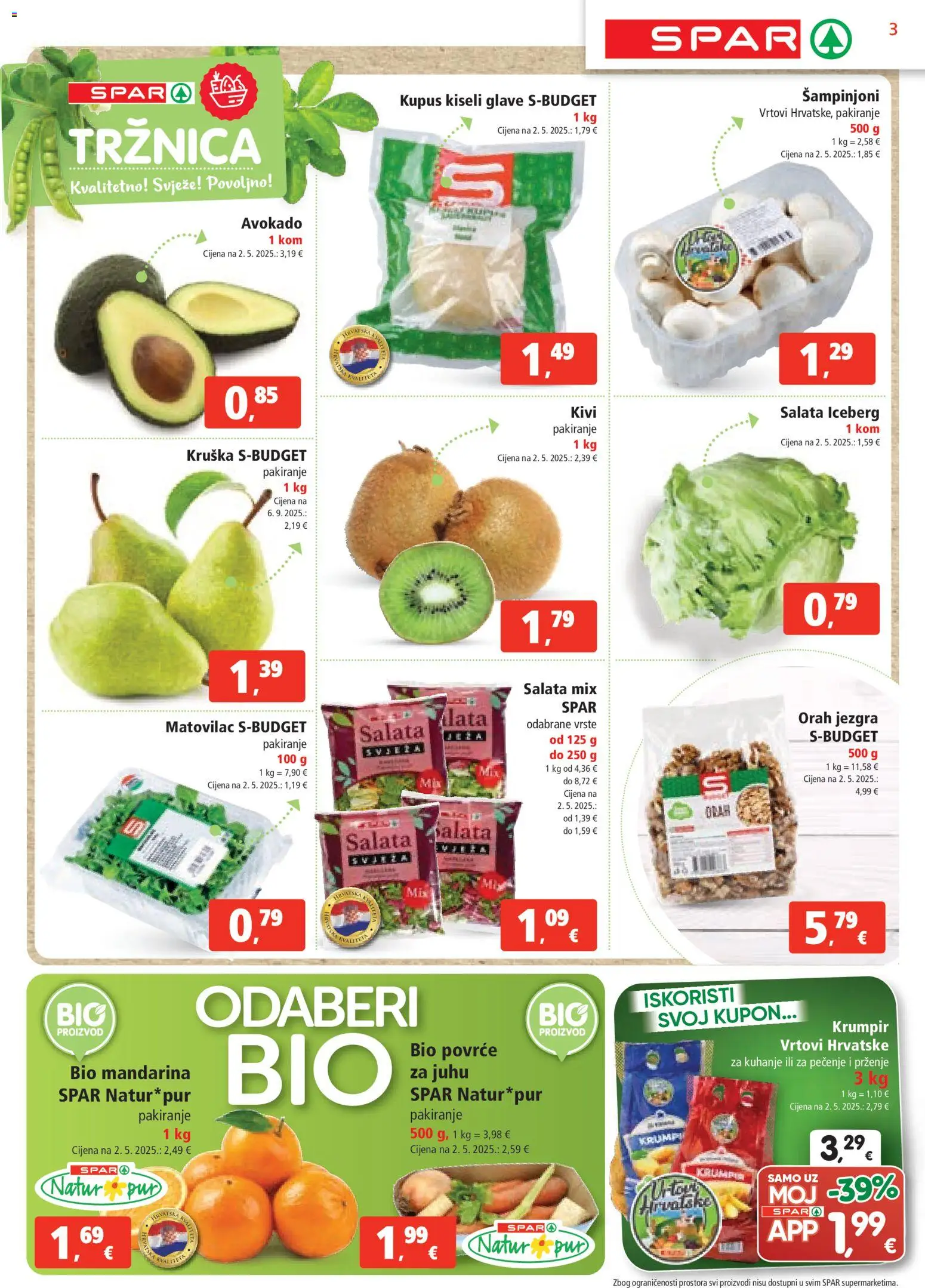 Spar katalog | vrijedi od 29.10.2025 | Stranica: 3 | Proizvodi: Mandarina, Krumpir, Povrće, Orah