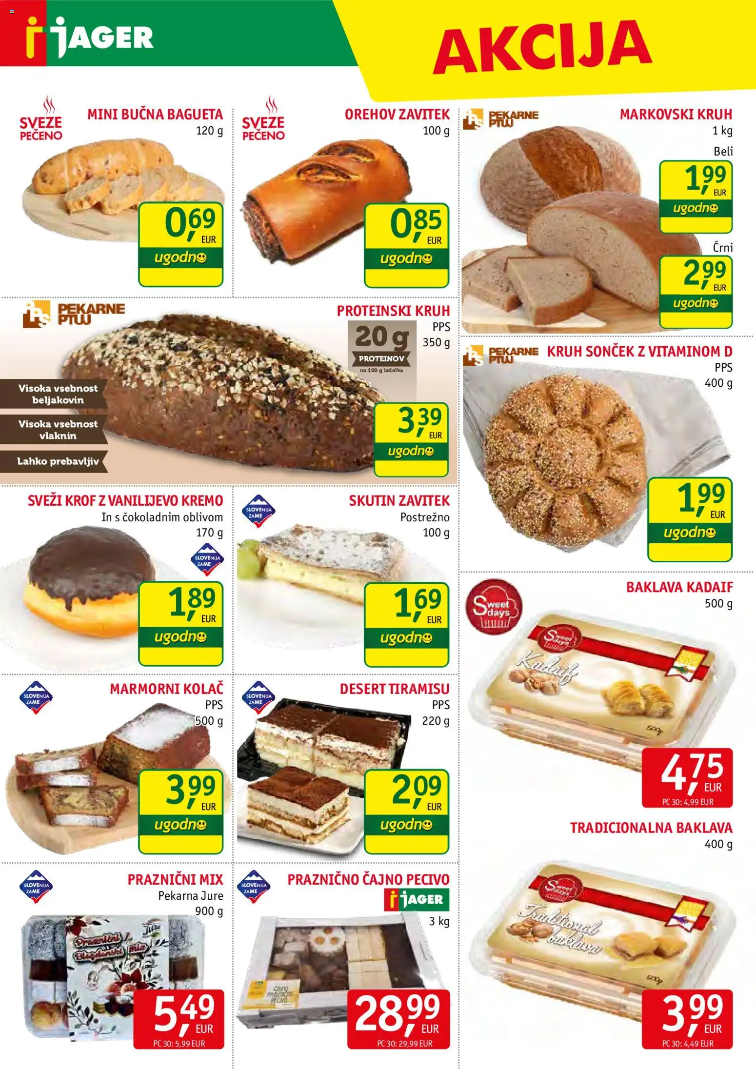 Novi Jager katalog ponudbe – veljaven od 12.11.2025 | Stran: 6 | Izdelki: Kolač, Pekarna, Kruh