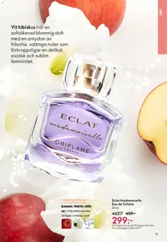 Eclat Mademoiselle Eau de Toilette, 50 ml. Elegant & sofistikerad. BLOMMIG, FRUKTIG, GRÖN. Hög doftkoncentration. sött äpple, vit hibiskus, mysk - Förhandsvisning av reklamblad från butik Oriflame aktuell från 28.01.2026 | Sida: 51