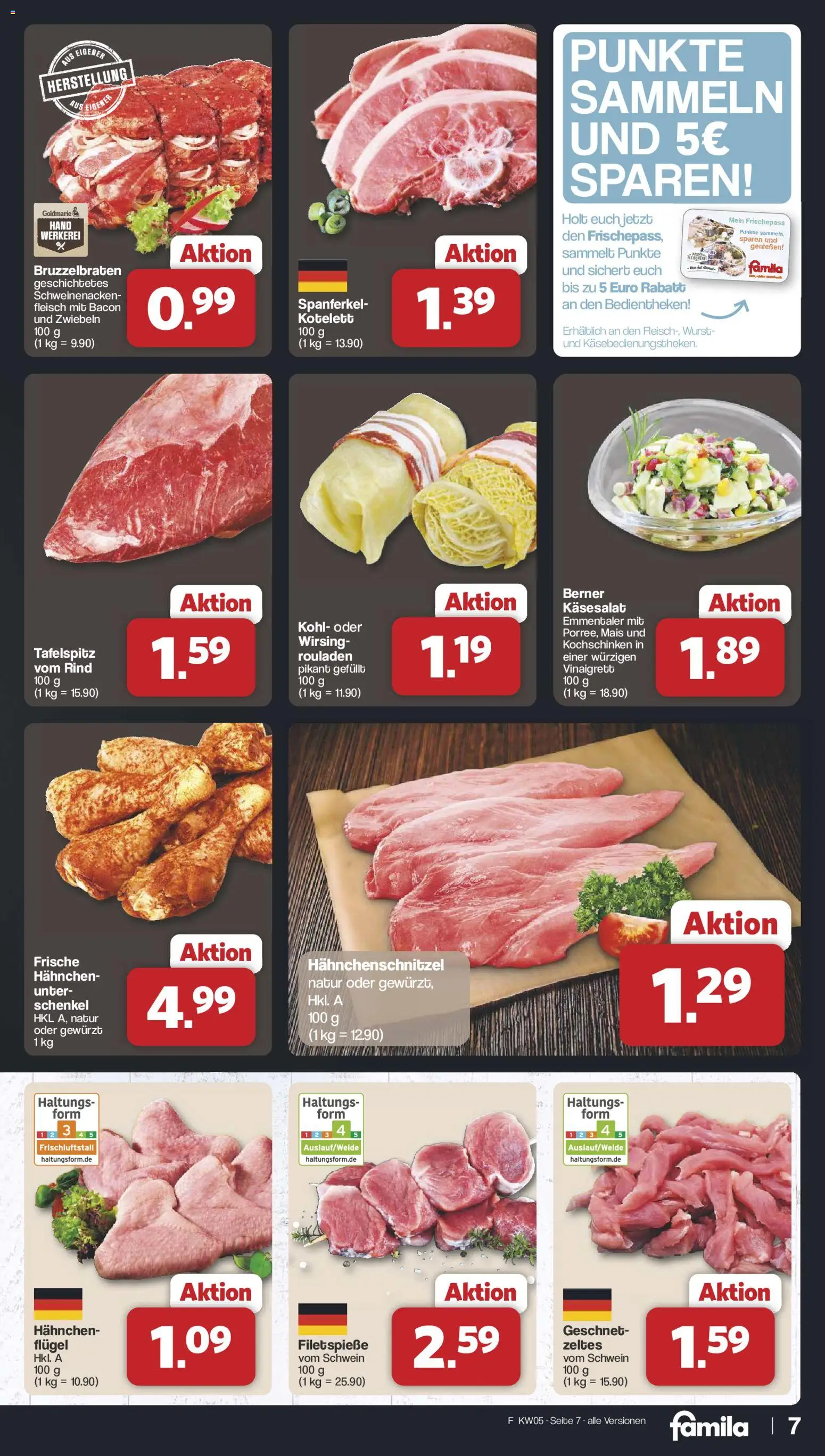 Famila Nordwest Prospekt 	 – gültig ab 26.01.2026 | Seite: 7 | Produkte: Hahnchen, Schweinenacken, Wurst, Fleisch