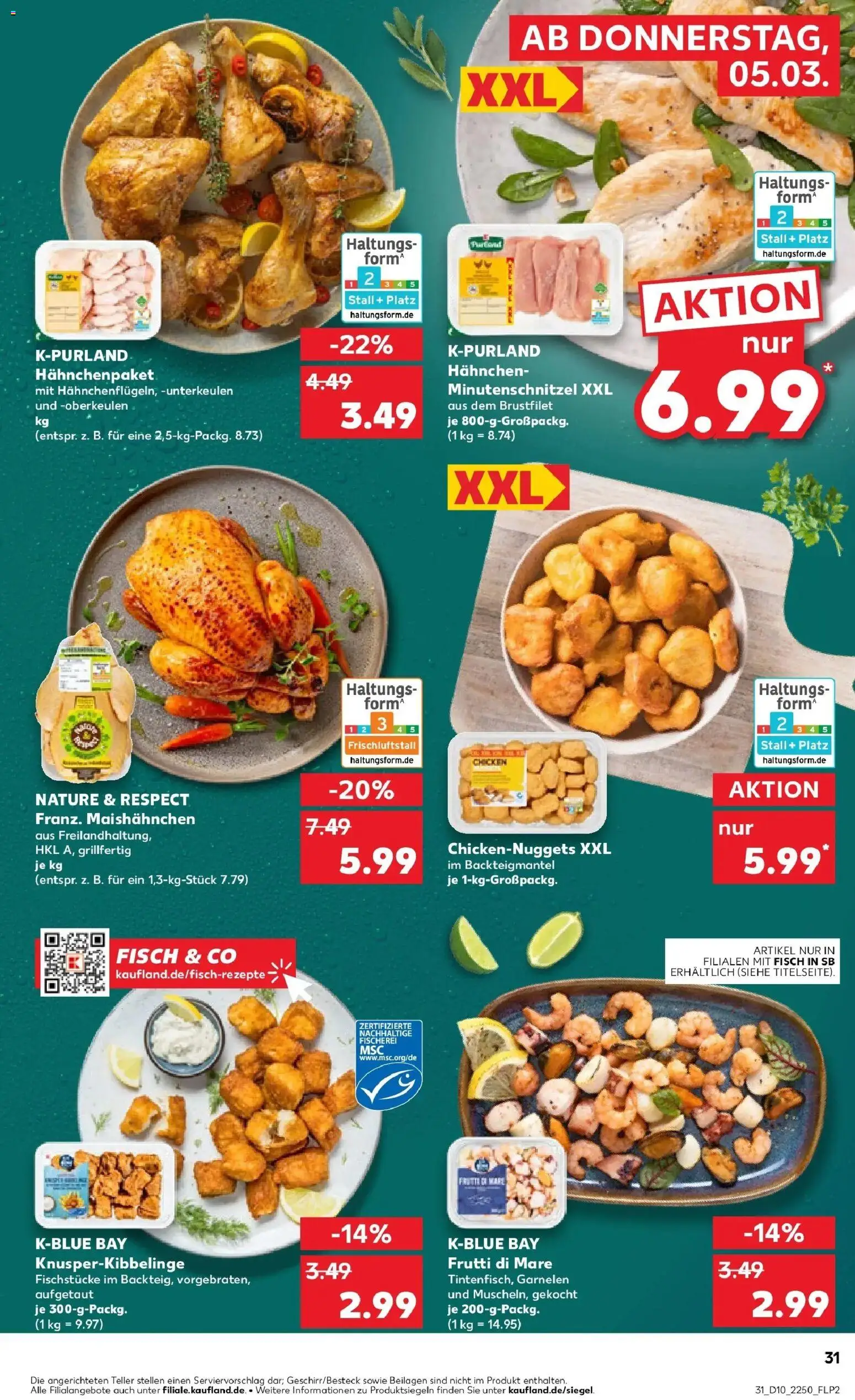 Kaufland Prospekt Konz	 – gültig ab 05.03.2026 | Seite: 31 | Produkte: Hahnchen, Garnelen, Fisch