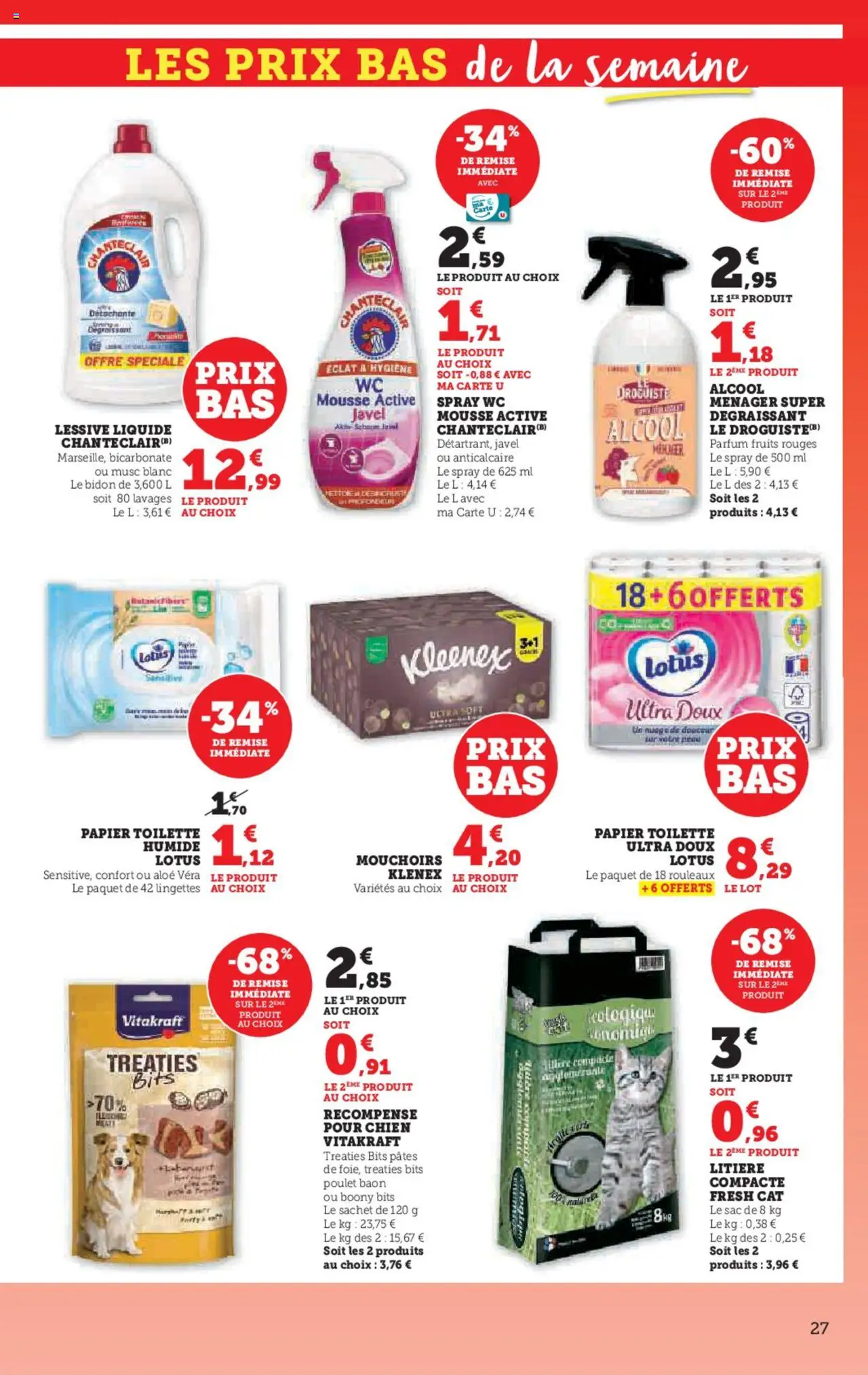  | Page: 27 | Produits: Alcool, Sac, Litière, Pâtes