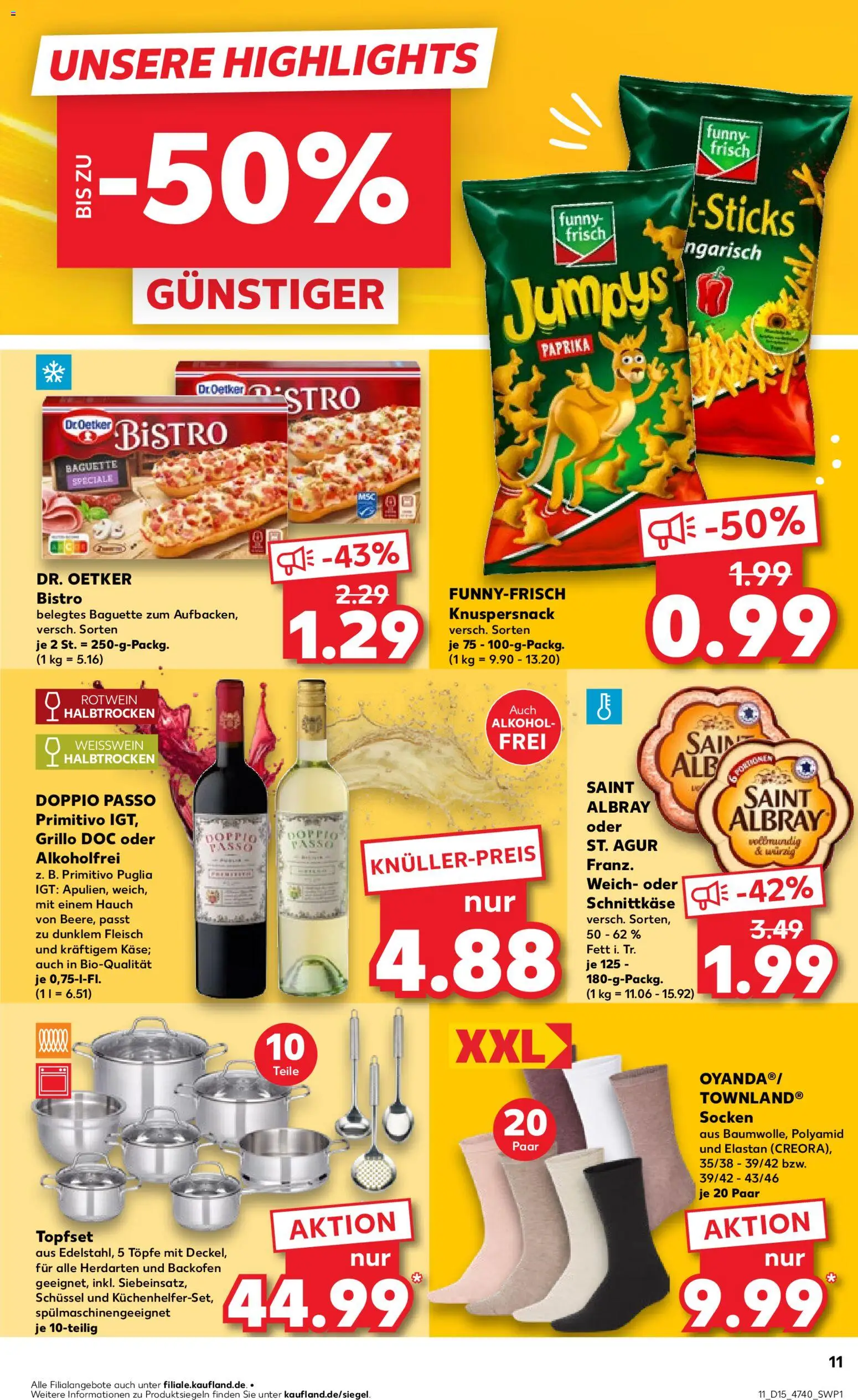 Kaufland Prospekt Hannover	 – gültig ab 09.04.2026 | Seite: 11 | Produkte: Rotwein, Baguette, Backofen, Socken
