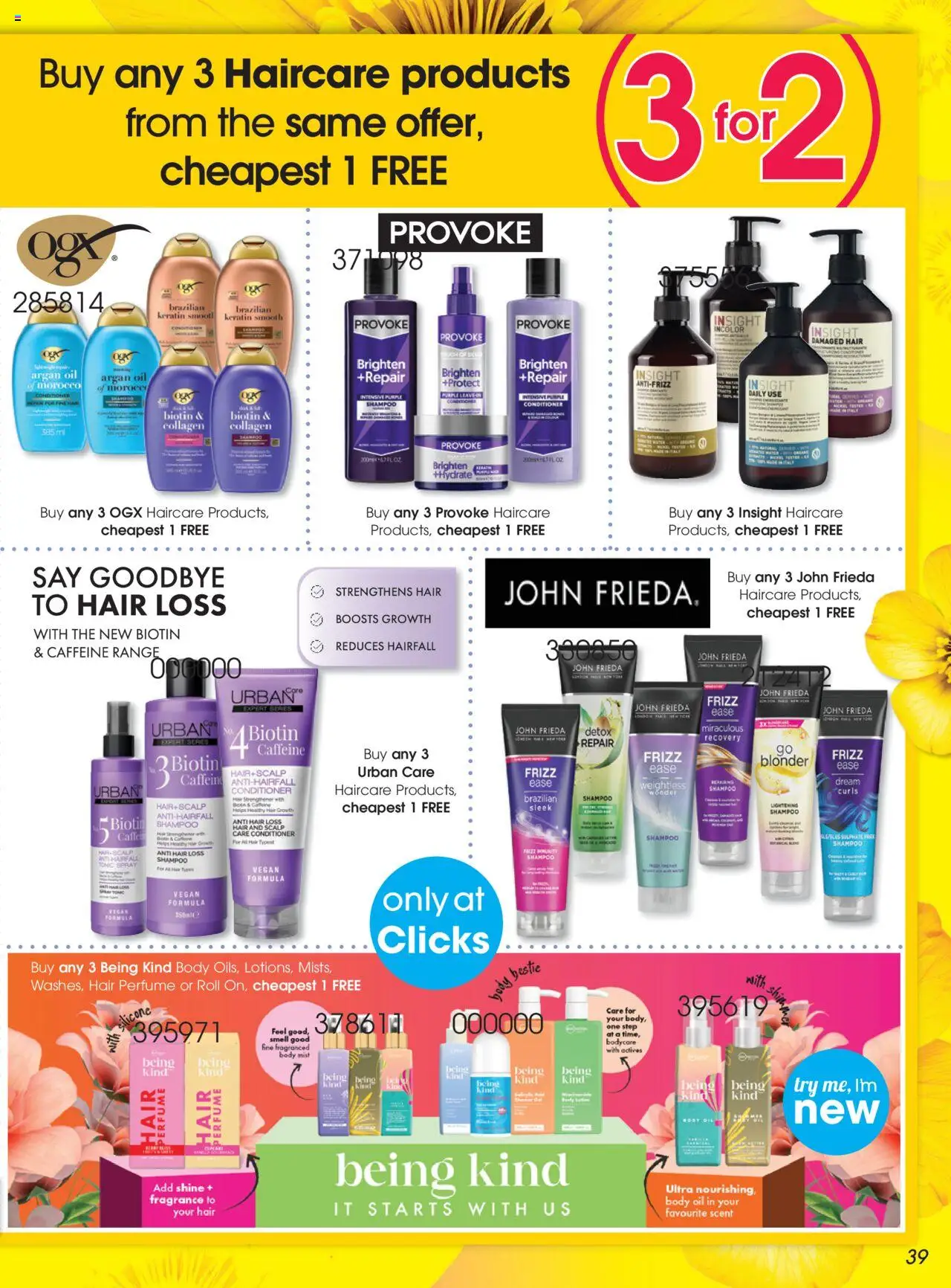 New Clicks catalogue – valid from 23.09.2025 | Page: 39 | Products: Oil, Perfume, Shampoo, Conditioner