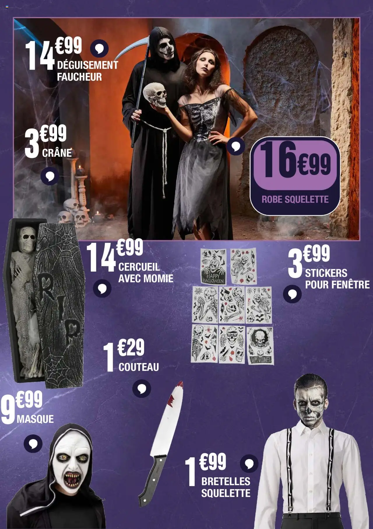 {H1} | Page: 2 | Produits: Robe, Couteau, Masque