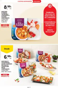 Pré-visualização MISTURA P/ARROZ TAMBORIL/ CAMARAO S/ GLUTEN CONTINENTE, Congelado. EMB.: 600 G válido de 10.02.2026 | Página: 7 | Produtos: Lulas, Camarão, Tamboril, Peixe