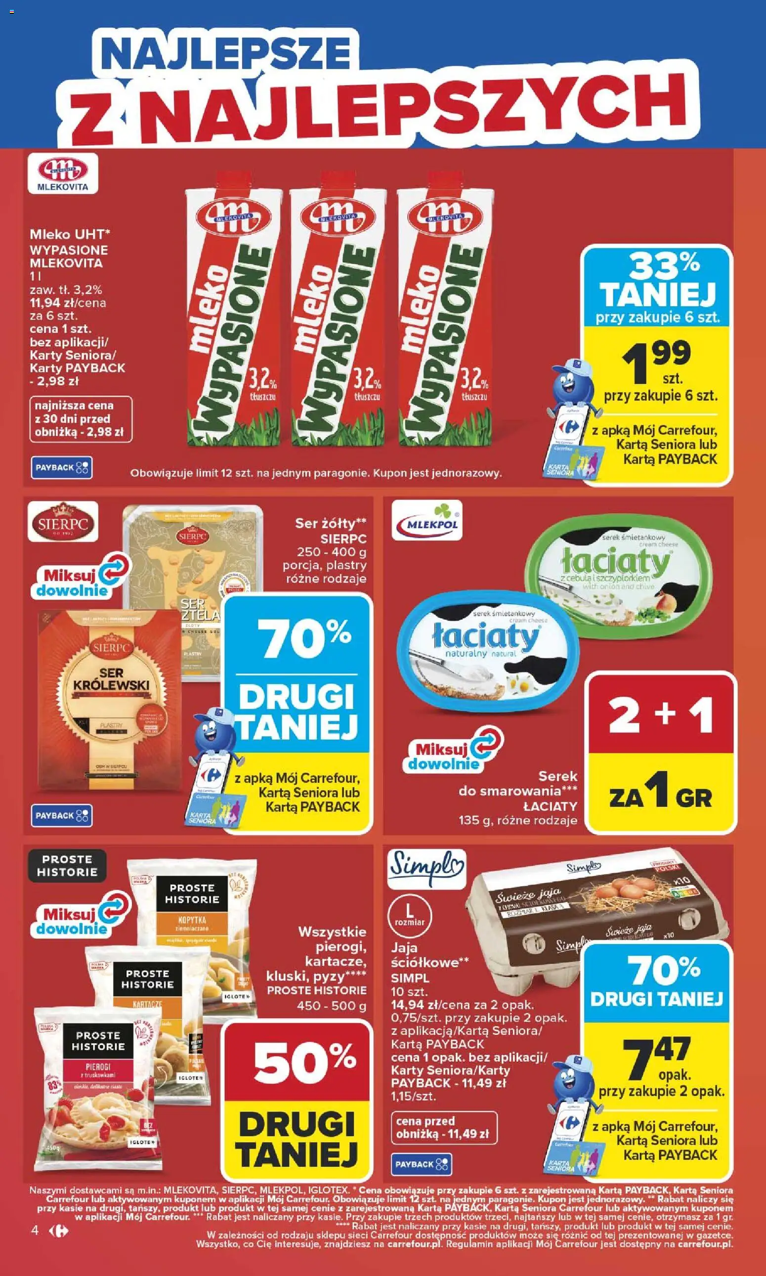 Carrefour gazetka od 27.04.2026 | Strona: 6 | Produkty: Karta, Cream cheese, Pierogi, Kopytka