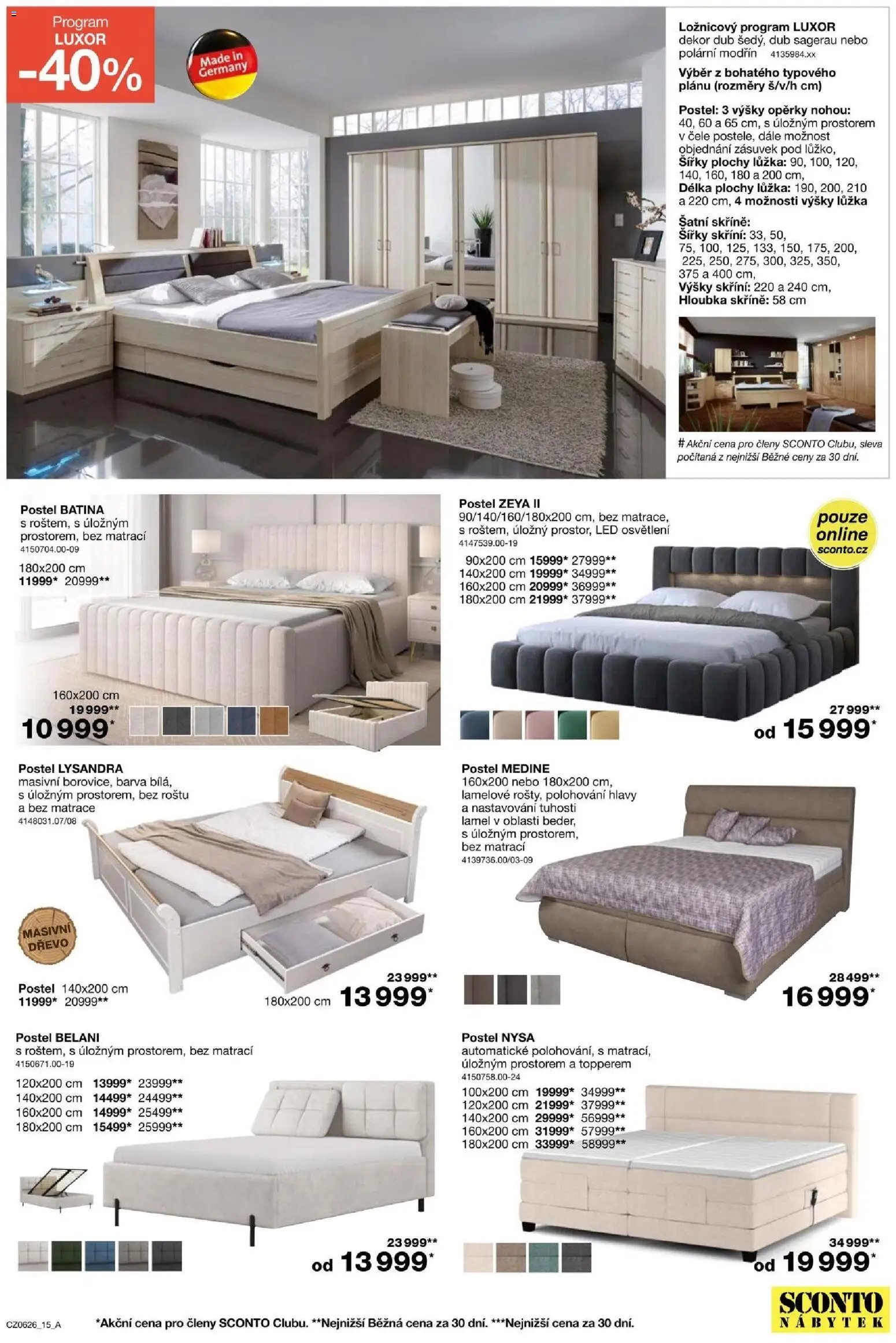 Sconto nábytek leták od 22.04.2026 | Strana: 15 | Produkty: Nábytek, Postel, Matrace, Šatní skříně