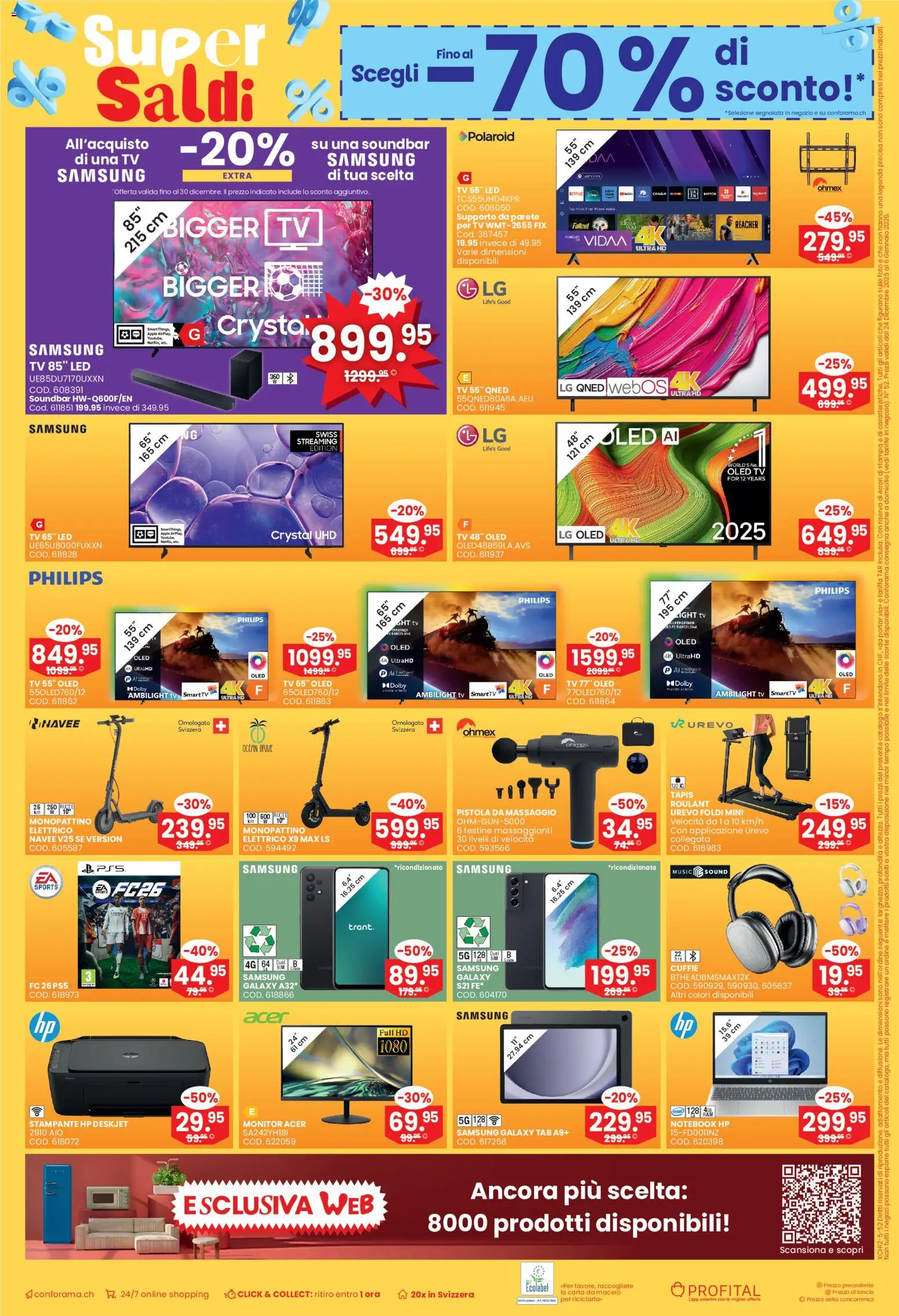 Conforama Aktionen IT – gültig ab 24.12.2025 | Seite: 8 | Produkte: Monitor, TV, Apple, HP