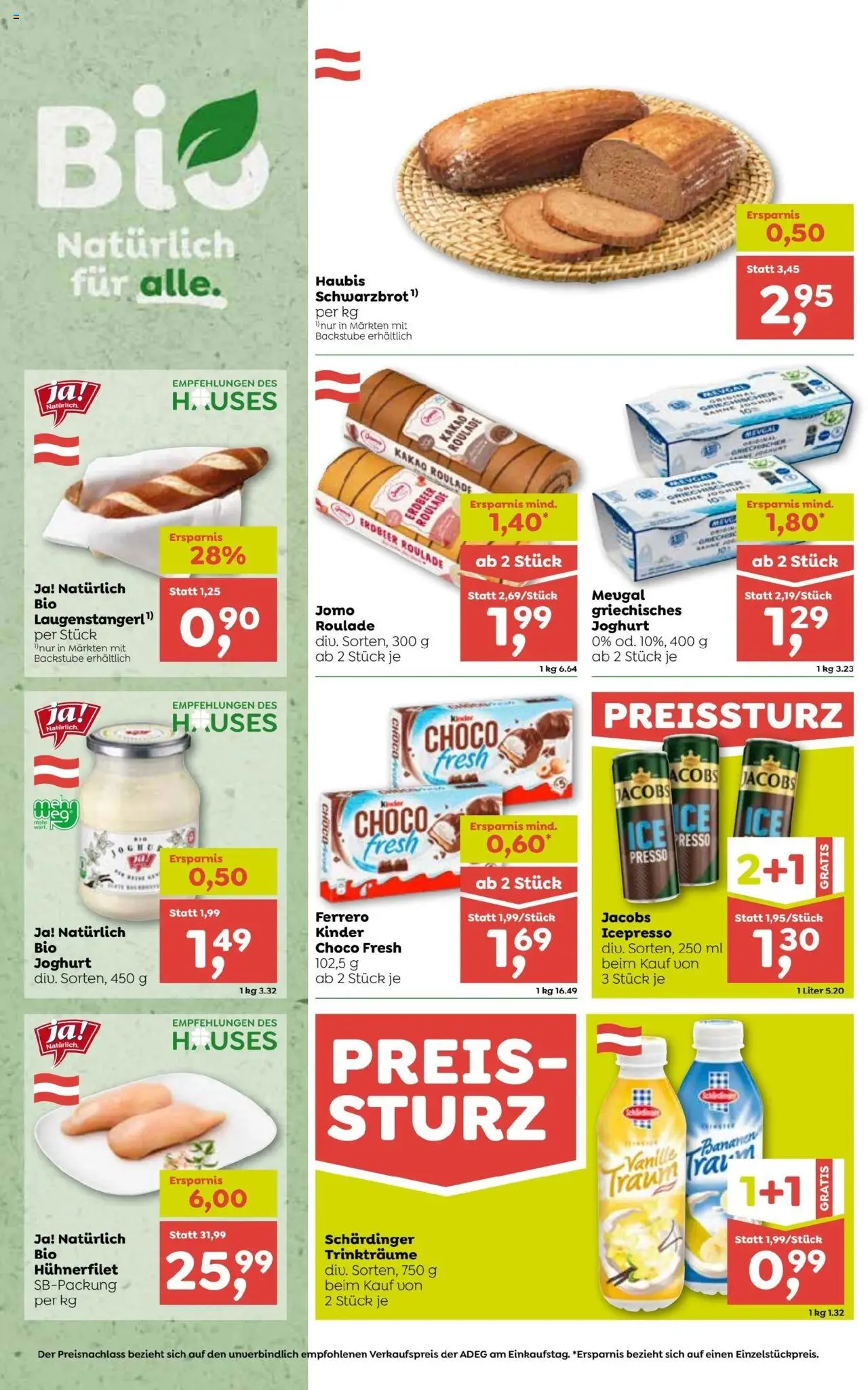 ADEG Flugblatt gültig ab 31.07.2025 | Seite: 2 | Produkte: Joghurt, Bananen