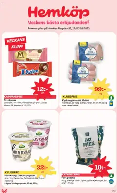 Hemköp - erbjudanden - Förhandsvisning av reklamblad från butik Hemköp aktuell från 25.08.2025