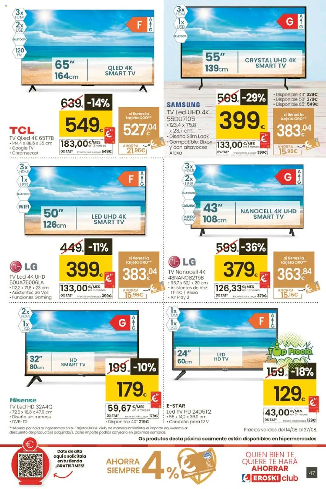 Eroski - Ofertons para conquistarte │ válido desde el 14.08.2025 | Página: 47 | Productos: Té, Altavoces, Caja