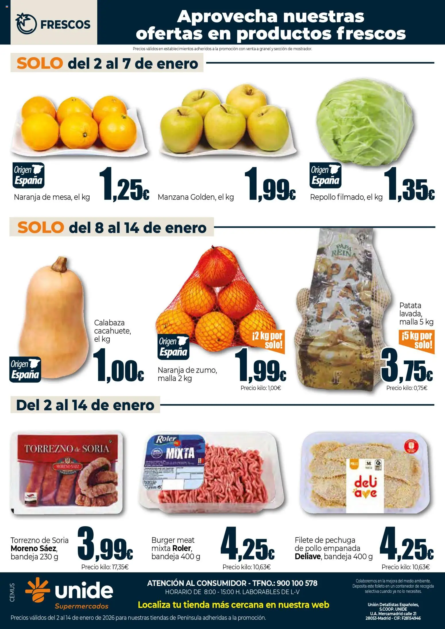 Unide -  Super │ válido desde el 02.01.2026 | Página: 4 | Productos: Πράσινο τσάι, Manzana, Filete, Bandeja
