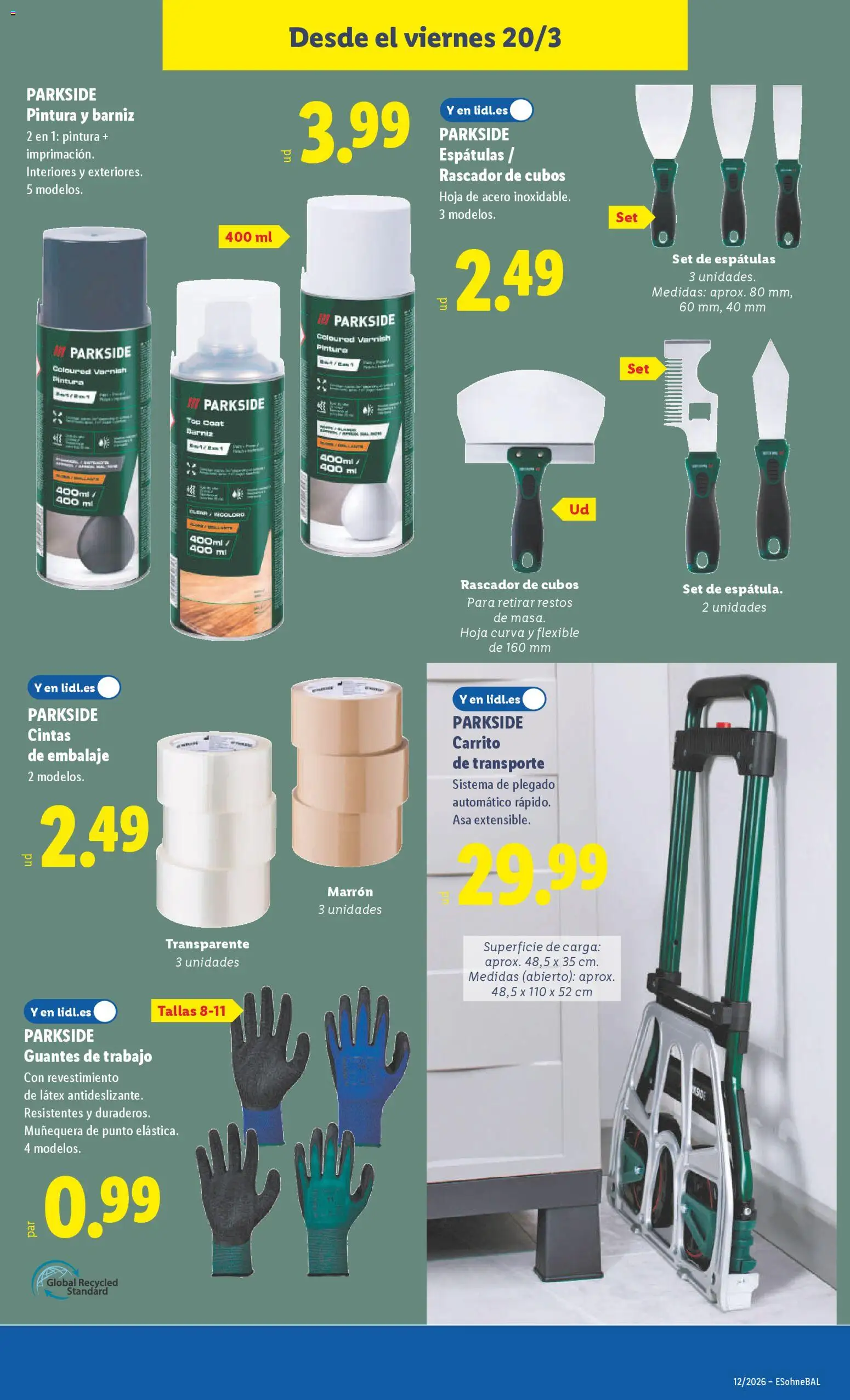 Lidl folleto de bazar │ válido desde el 16.03.2026 | Página: 25 | Productos: Guantes