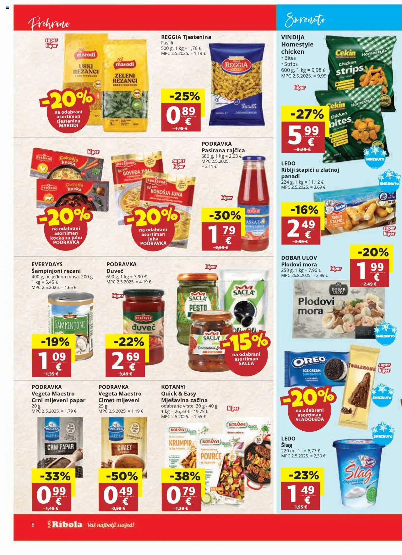 Ultra Gros katalog | vrijedi od 01.10.2025 | Stranica: 8 | Proizvodi: Rezanci, Papar, Rajčica, Štapići