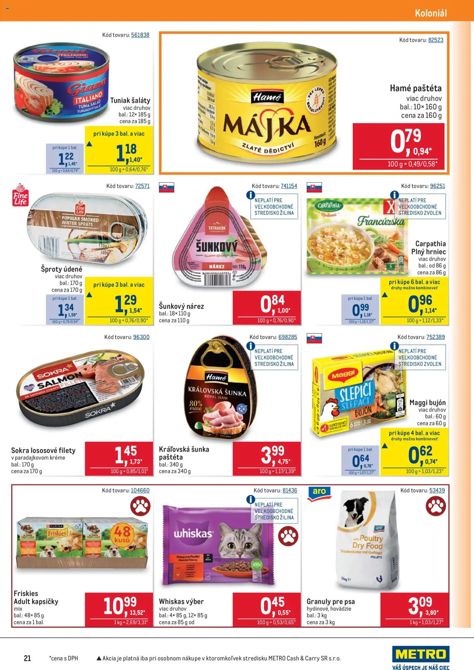 Nové Metro akcie – leták je platný od 25.02.2026 | Strana: 21 | Produkty: Tuniak, Friskies, Šunka, Whiskas
