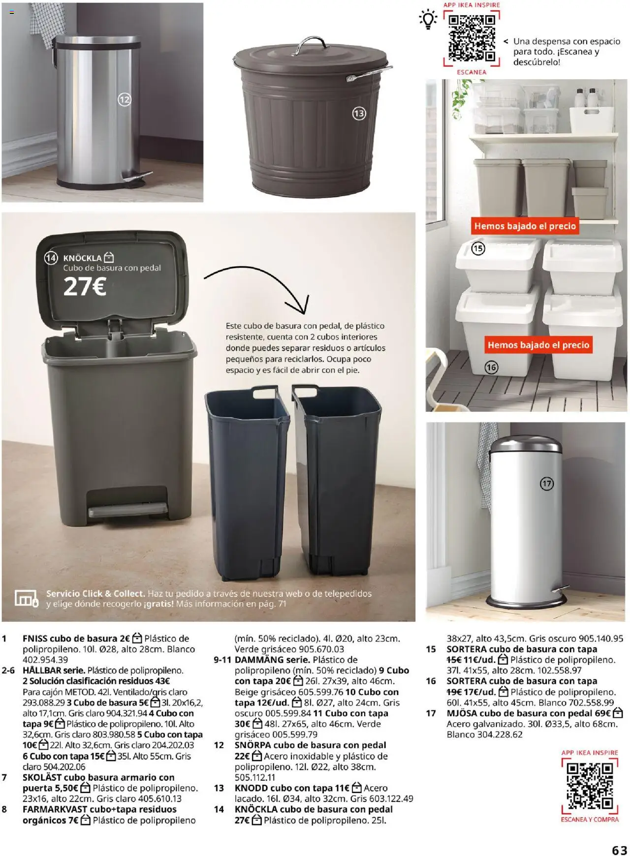 Catálogo IKEA Accesorios y decoración │ válido desde el 04.02.2025 | Página: 63 | Productos: Cubo con tapa, Armario