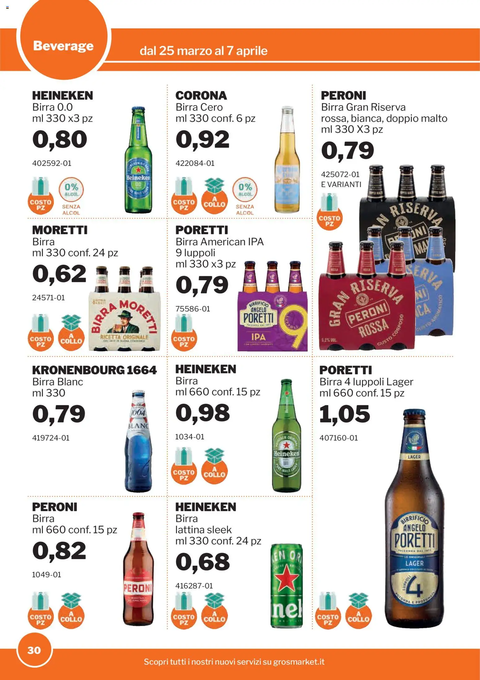 Volantino Sogegross del 25.03.2026 | Pagina: 30 | Prodotti: Birra, Heineken