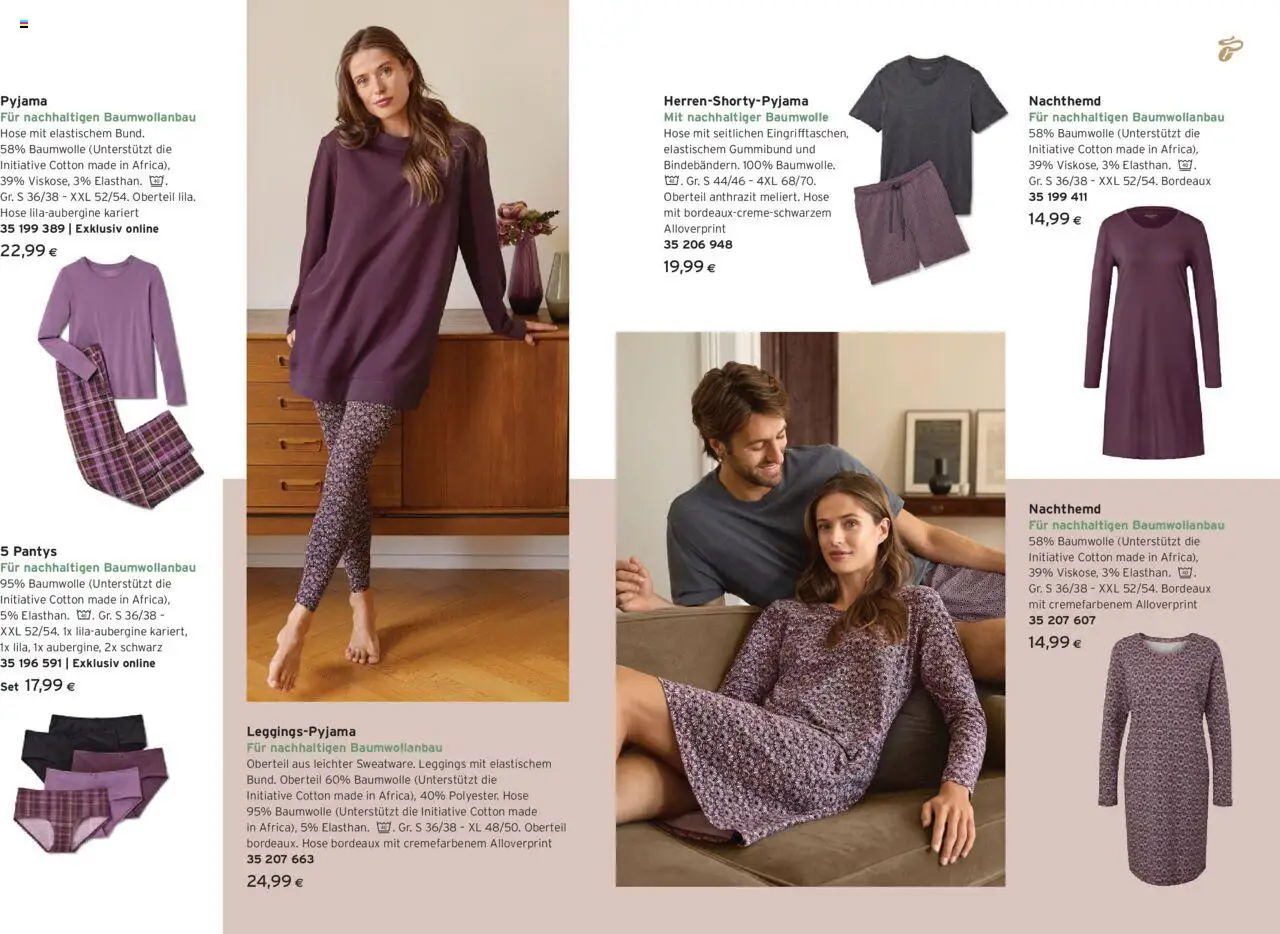 Tchibo Eduscho Sanft umhüllt Tag- & Nachtwäsche gültig ab 17.09.2025 | Seite: 14 | Produkte: Hose, Pyjama, Leggings