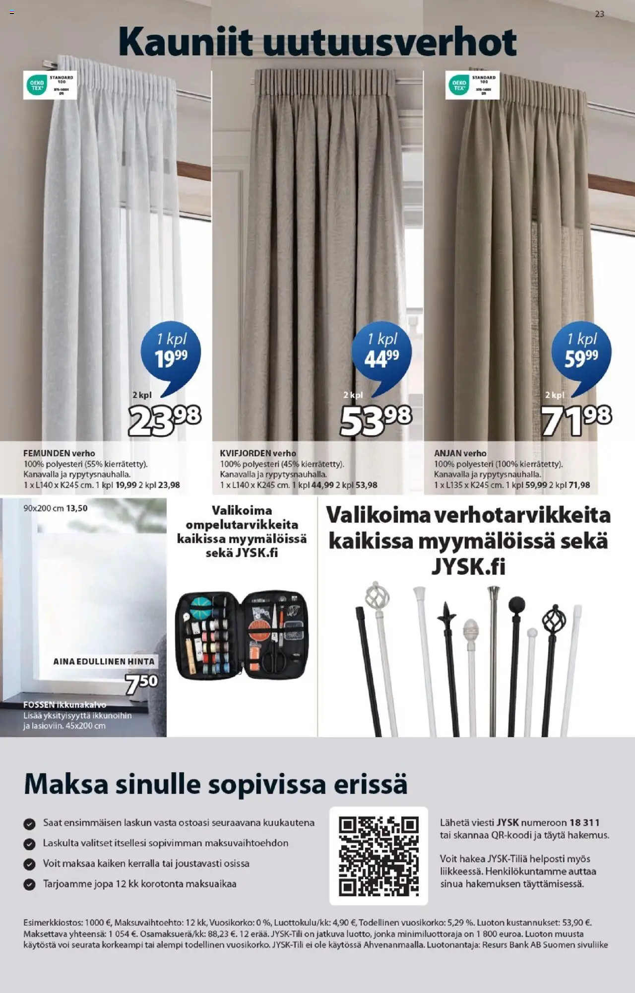 JYSK - Tarjoukset – voimassa 25.09.2025 alkaen | Sivu: 23 | Tuotteet: Verho, Voi
