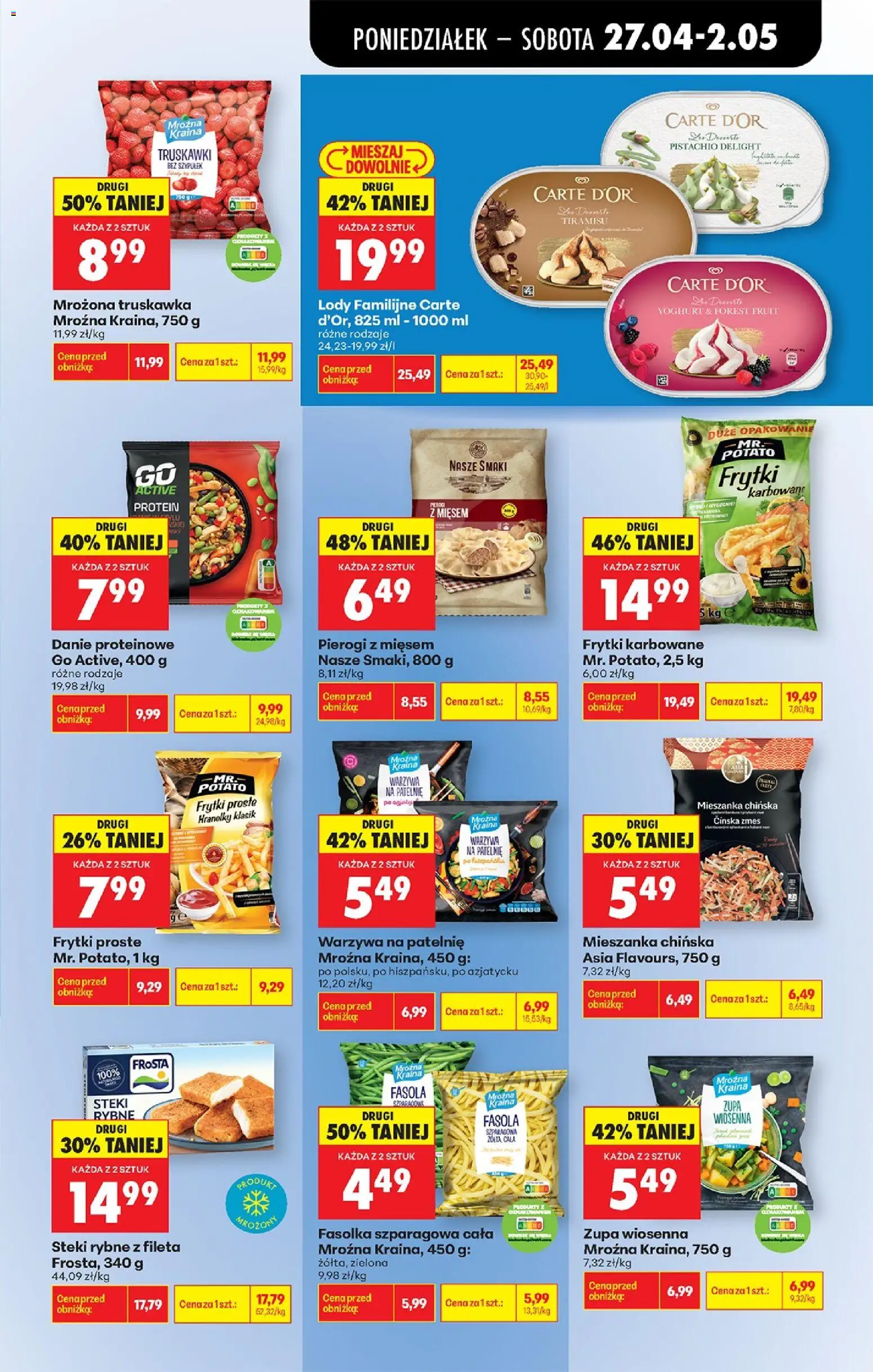 Biedronka Polsko leták od 27.04.2026 | Strana: 49 | Produkty: Tiramisu, Hranolky, Carte d'or, Protein