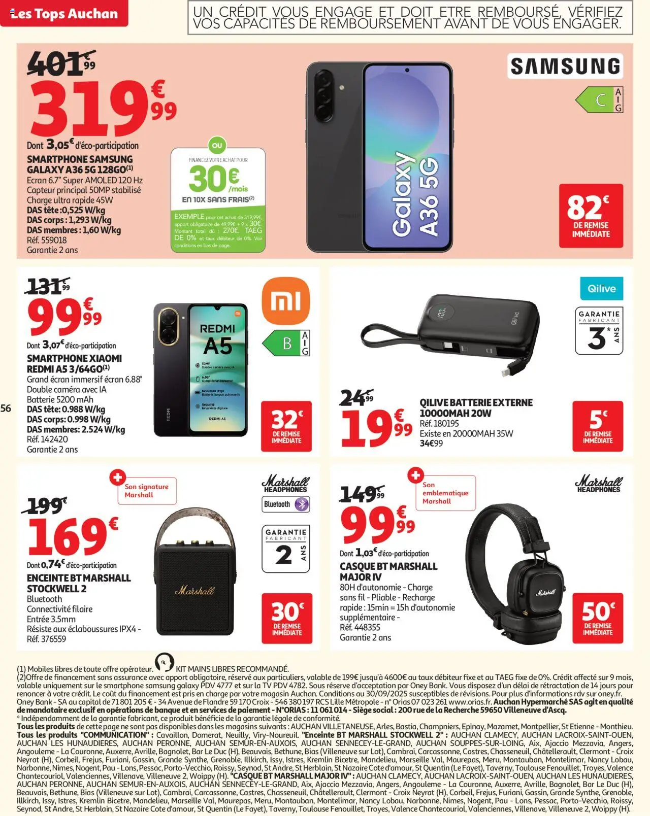 {H1} | Page: 56 | Produits: Smartphone, Enceinte, Caméra, Casque