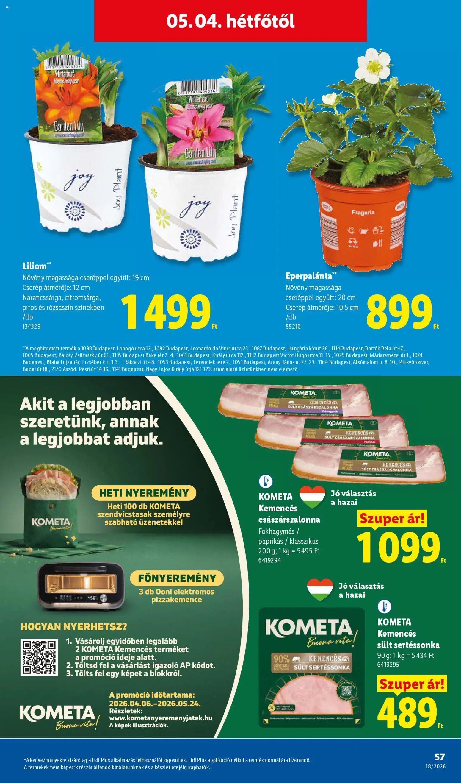 Lidl akciós ujság - amely érvényes a következő dátumtól: 30.04.2026 | Oldal: 57 | Termékek: Bacon, Császárszalonna