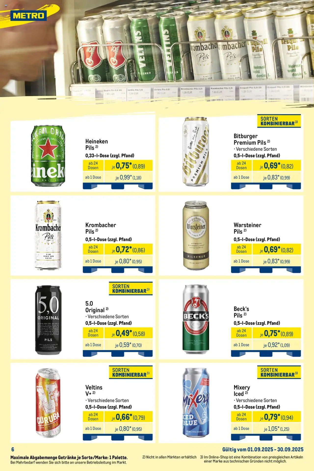 Metro Wochen-Angebote Händler – gültig ab 22.09.2025 | Seite: 11 | Produkte: Bitburger, Bier, Warsteiner, Veltins