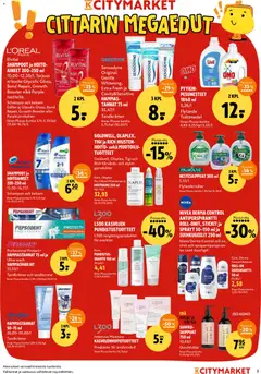 K-Citymarket-mainoslehti voimassa 15.01.2026 alkaen | Sivu: 3 | Tuotteet: Hoitoaine, Deodorantti, Antiperspirantti, Suihku