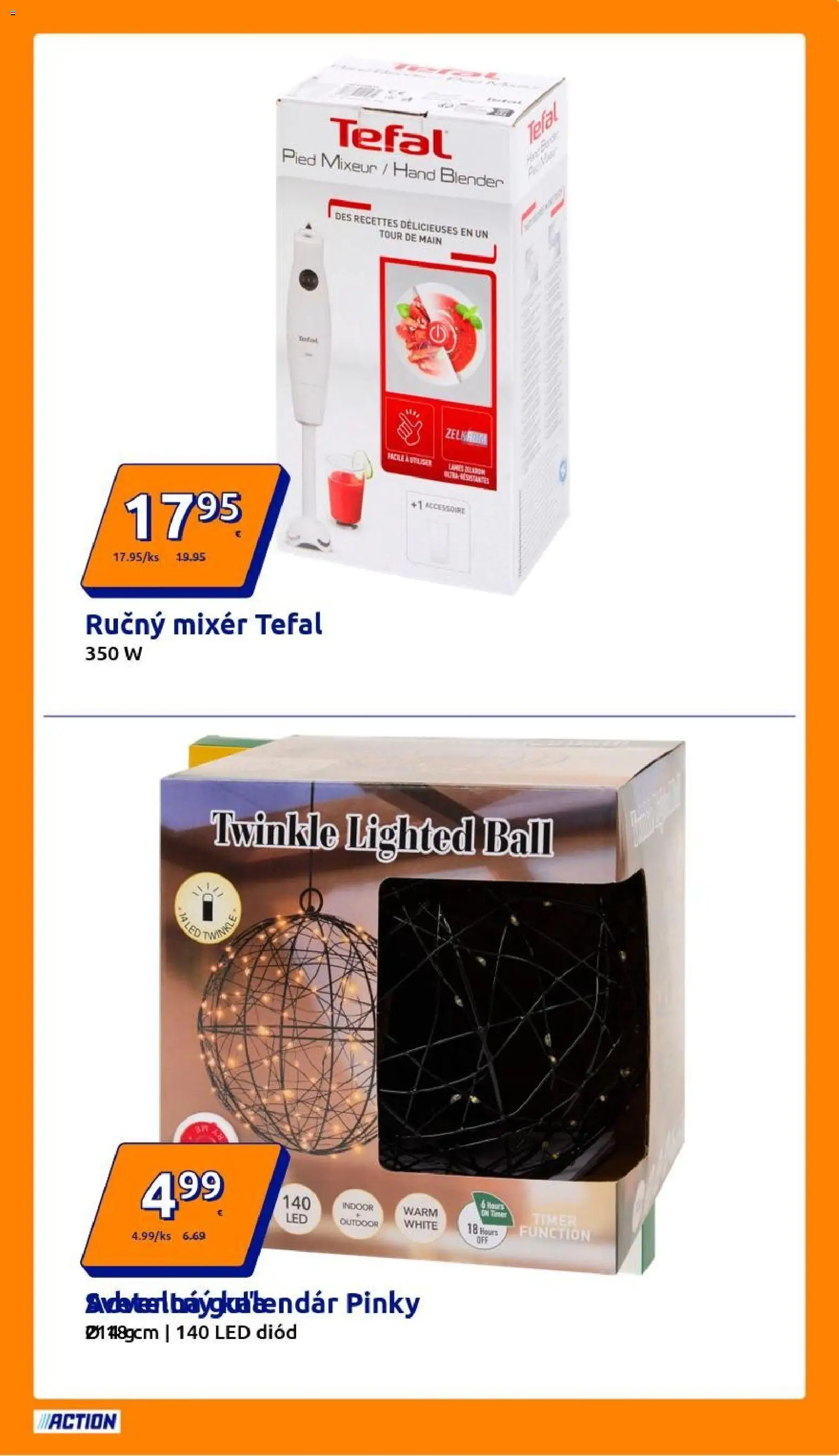 Nové Action akcie – leták je platný od 19.11.2025 | Strana: 17 | Produkty: Ručný mixér, Mixér, Led
