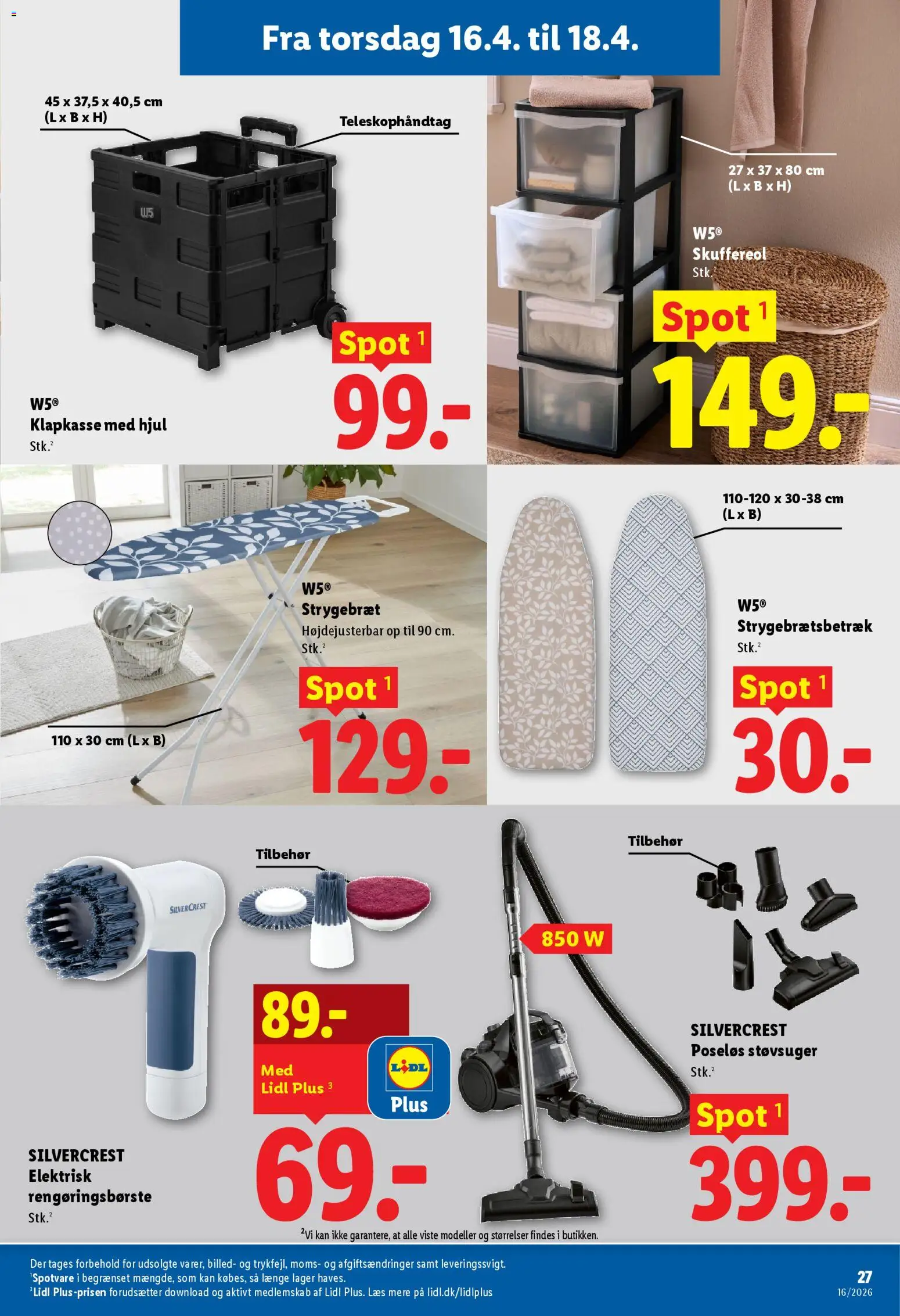 Lidl tilbudsavis – gyldig fra 12.04.2026 | Side: 15 | Produkter: Strygebræt, Søm, Støvsuger