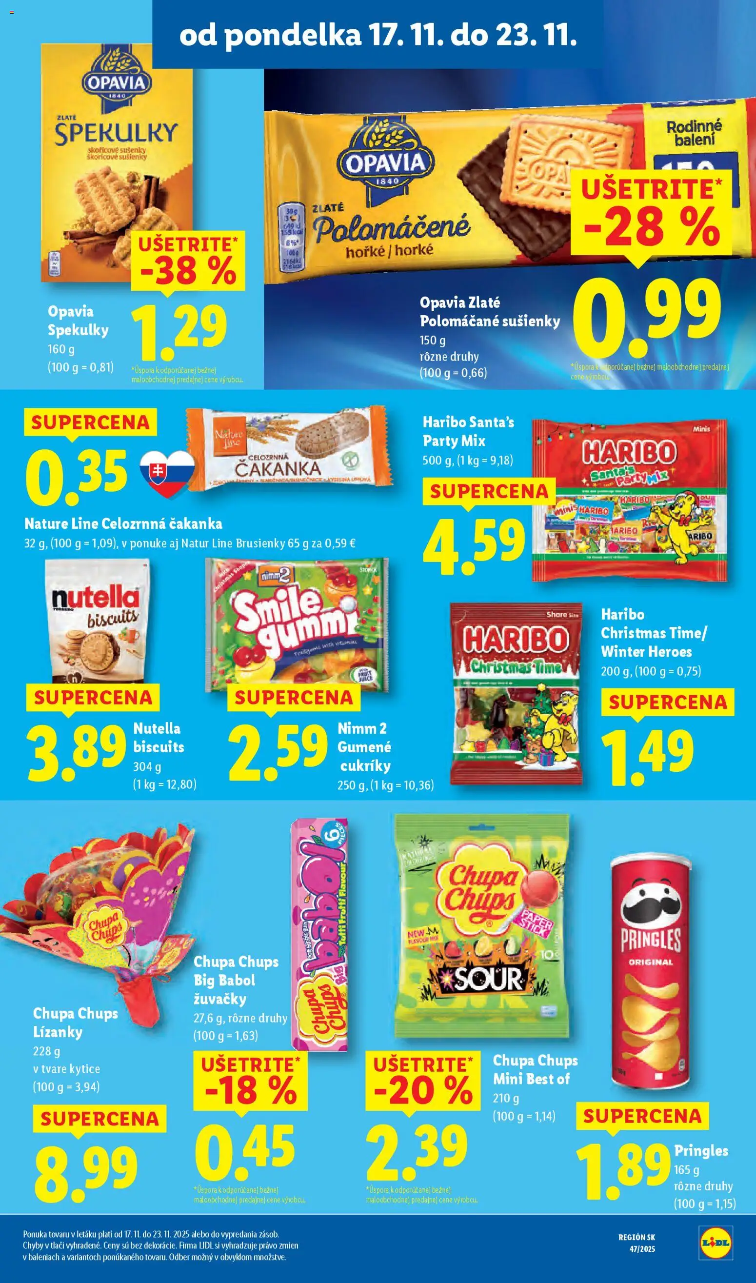 Nové Lidl akcie – leták je platný od 17.11.2025 | Strana: 31 | Produkty: Pringles, Cukríky, Nutella