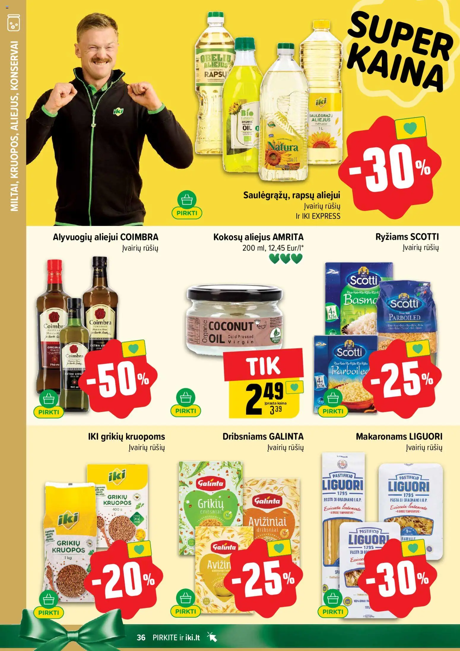 IKI akcijos nuo 10.11.2025 | Puslapis: 36 | Prekių: Kruopos, Aliejus, Konservai