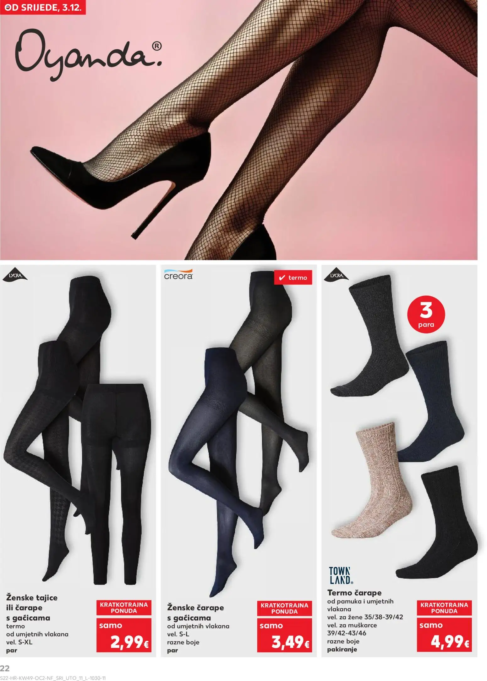 Kaufland katalog | vrijedi od 03.12.2025 | Stranica: 22 | Proizvodi: Čarape, Tajice