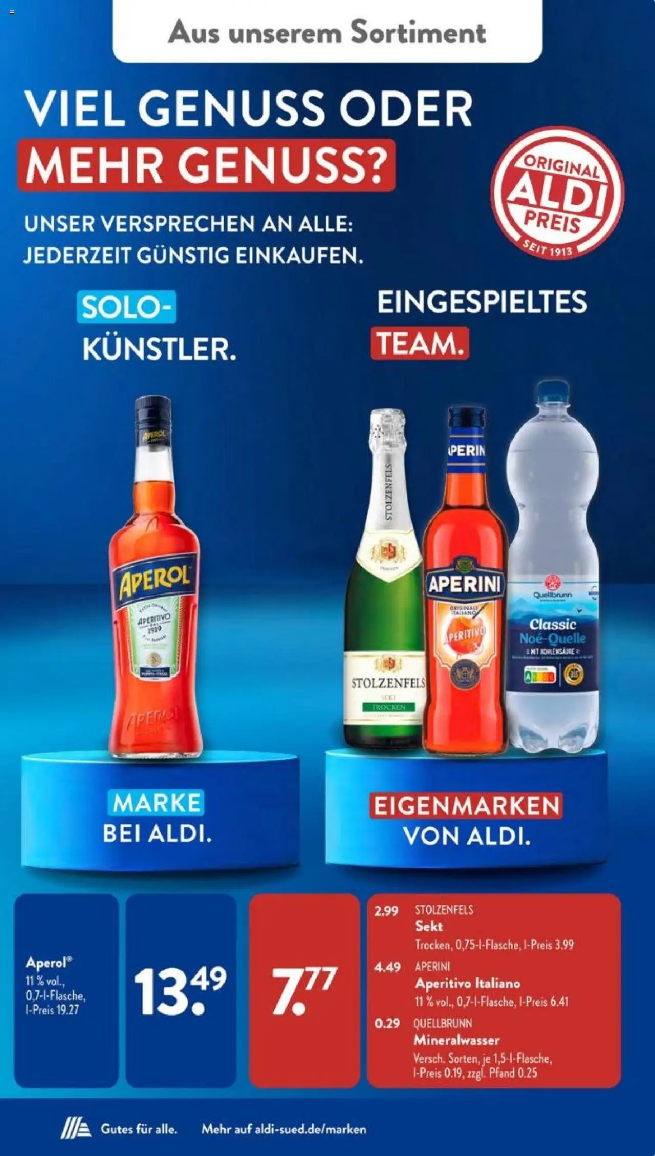Aldi Süd Prospekt 	 – gültig ab 22.09.2025 | Seite: 25 | Produkte: Sekt, Mineralwasser, Aperol