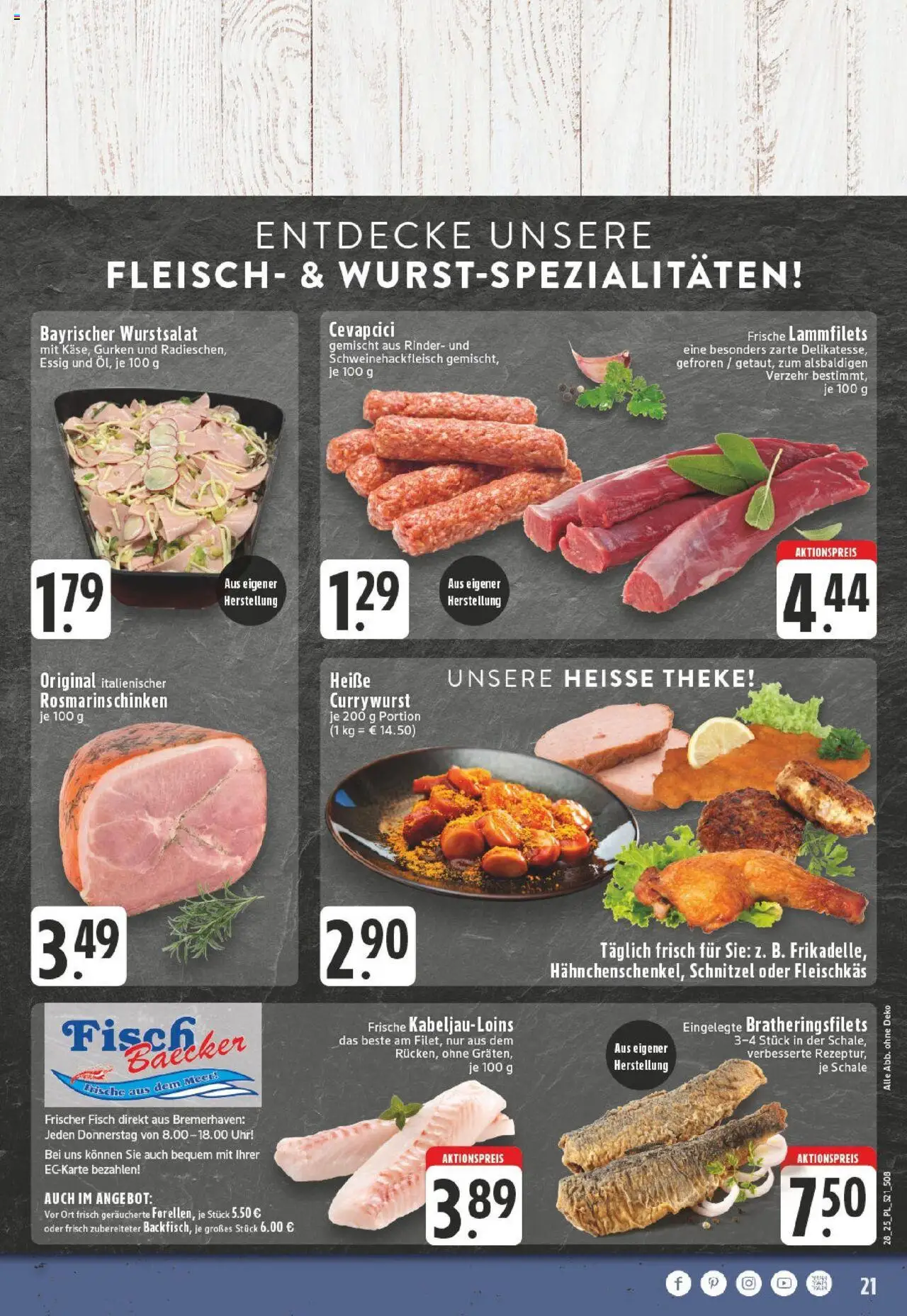 Edeka prospekt Kerken-Aldekerk	 - gültig ab dem 06.07.2025 | Seite: 21 | Produkte: Theke, Schnitzel, Gurken, Uhr