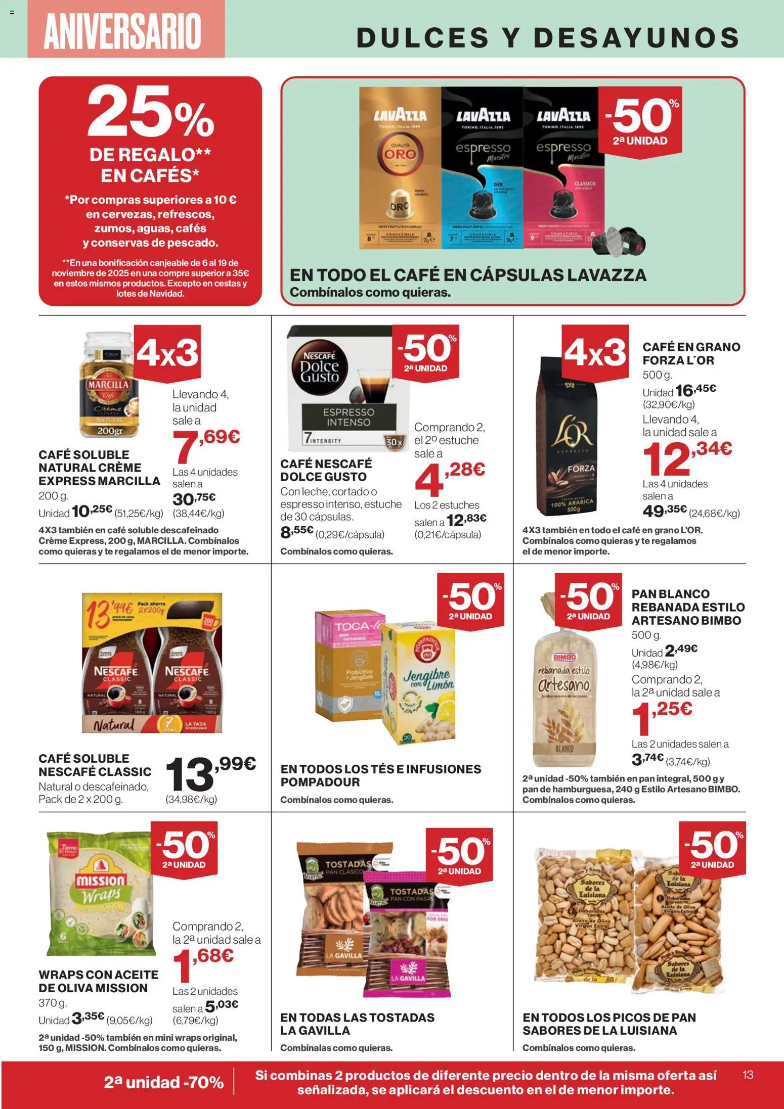 Supercor folleto │ válido desde el 23.10.2025 | Página: 13 | Productos: Aceite, Café, Té, Μηχανή καφέ