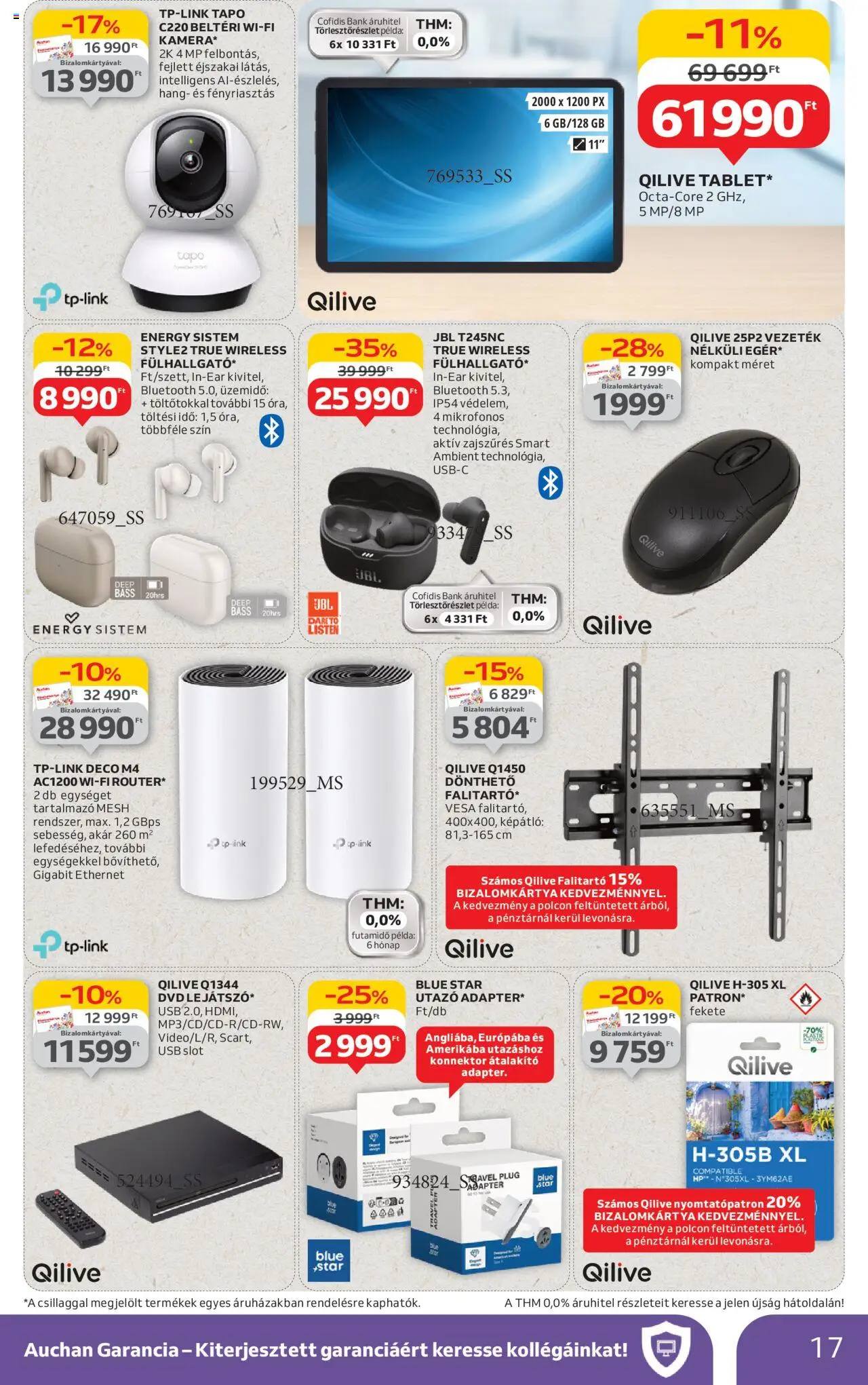Auchan akciós ujság - amely érvényes a következő dátumtól: 03.07.2025 | Oldal: 17 | Termékek: Tablet, Adapter, TV, Átalakító