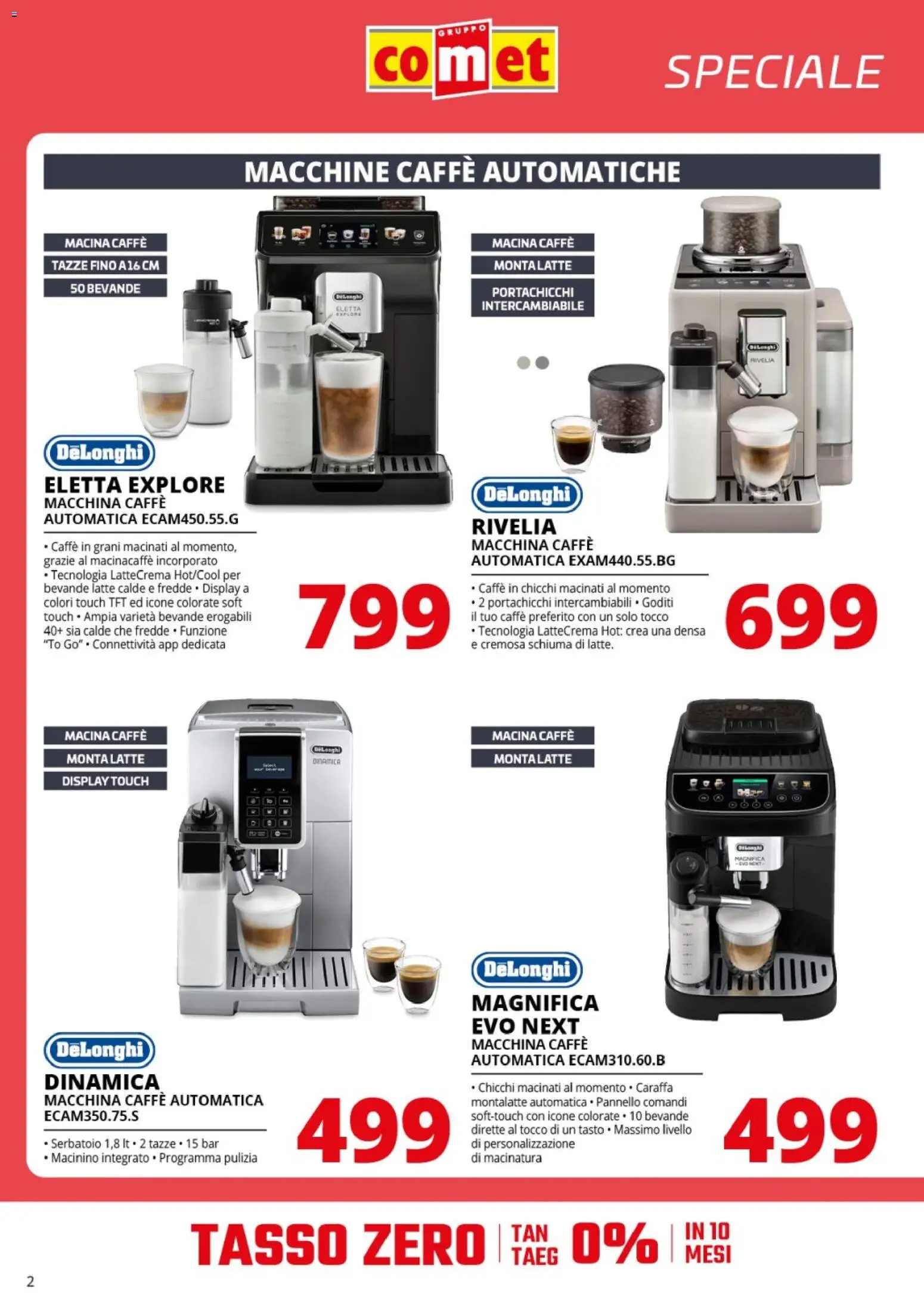 Volantino Comet del 23.01.2026 | Pagina: 2 | Prodotti: Caraffa, Caffè, Latte, Caffè in grani
